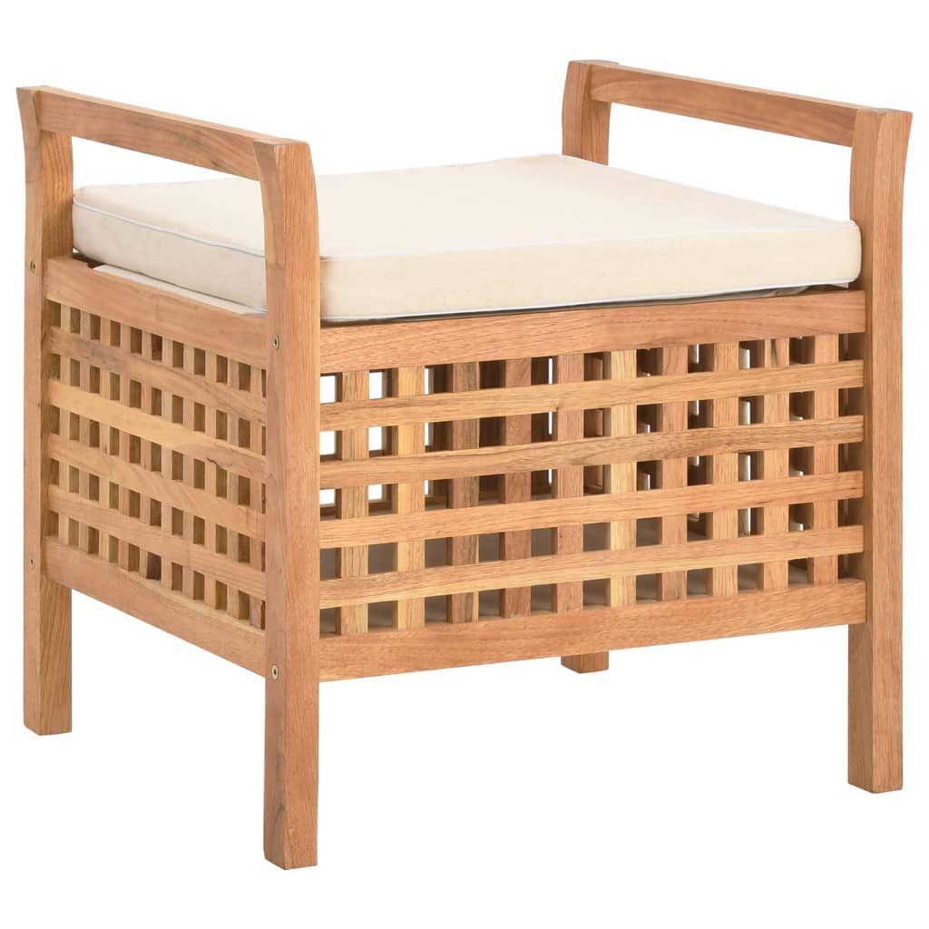 furnicato Truhenbank Sitzbank mit Aufbewahrungsfach 49x48x49 cm Natural, Belüfteter Stauraum mit abnehmbarem Kissen für Flur und Bad