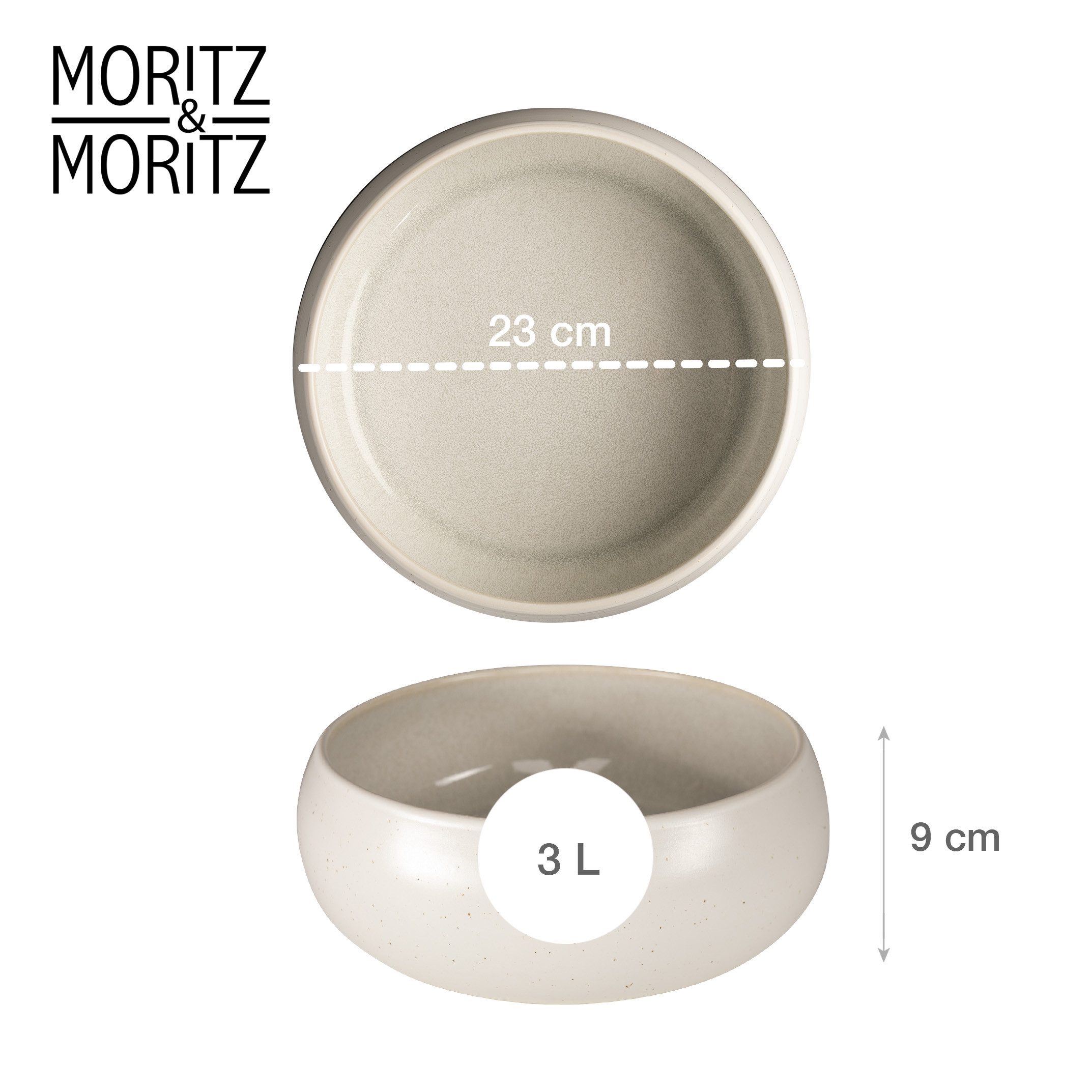 Moritz & Moritz Servierschale SOLID UNI Servierschale - Creme, Steinzeug, (Set, 1-tlg), Spülmaschinengeeignet