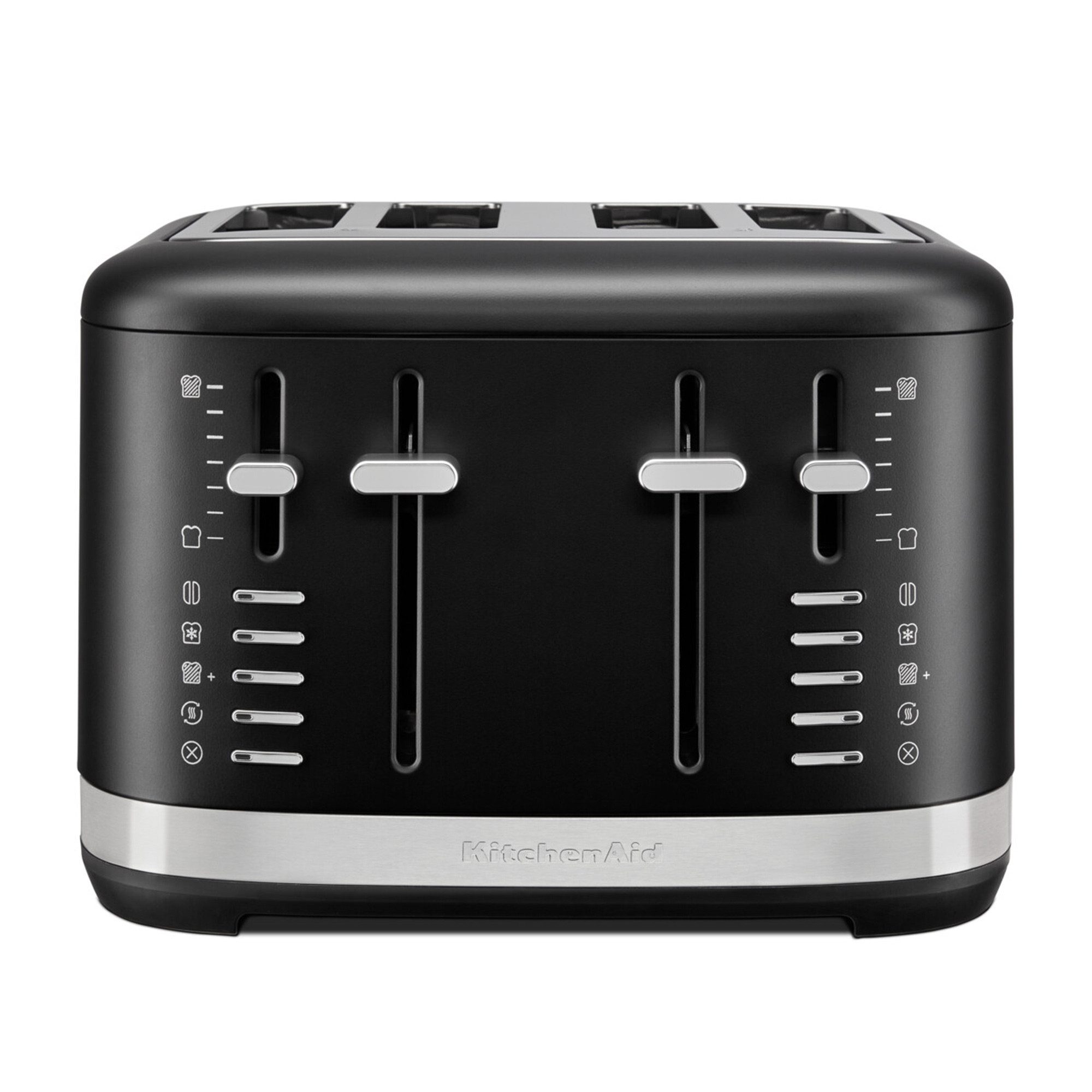 KitchenAid Toaster 5KMT4109EBM, 4 kurze Schlitze, für Zum Toasten verschiedenster Formen und Größen von Brot, einschließlich hausgemachtem Brot, 1960 W, 7-stufiger Bräunungsgradregler, 4 Funktionen, Beleuchtete Schlitze