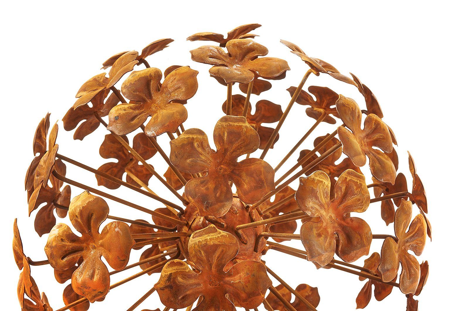 Kobolo Gartenstecker Dekostecker rusty flower ball H 110 cm (aus Metall) – Bild 5 von 5