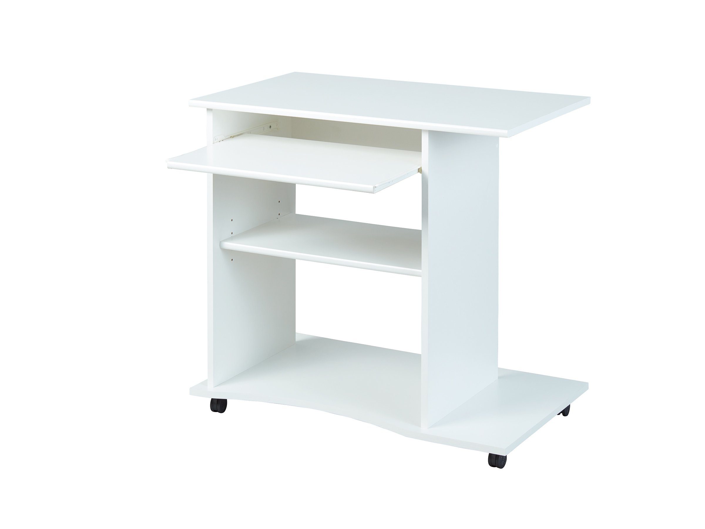 möbelando Schreibtisch in weiß mit einem Einlegeboden (BxHxT: 80x75x50 cm)