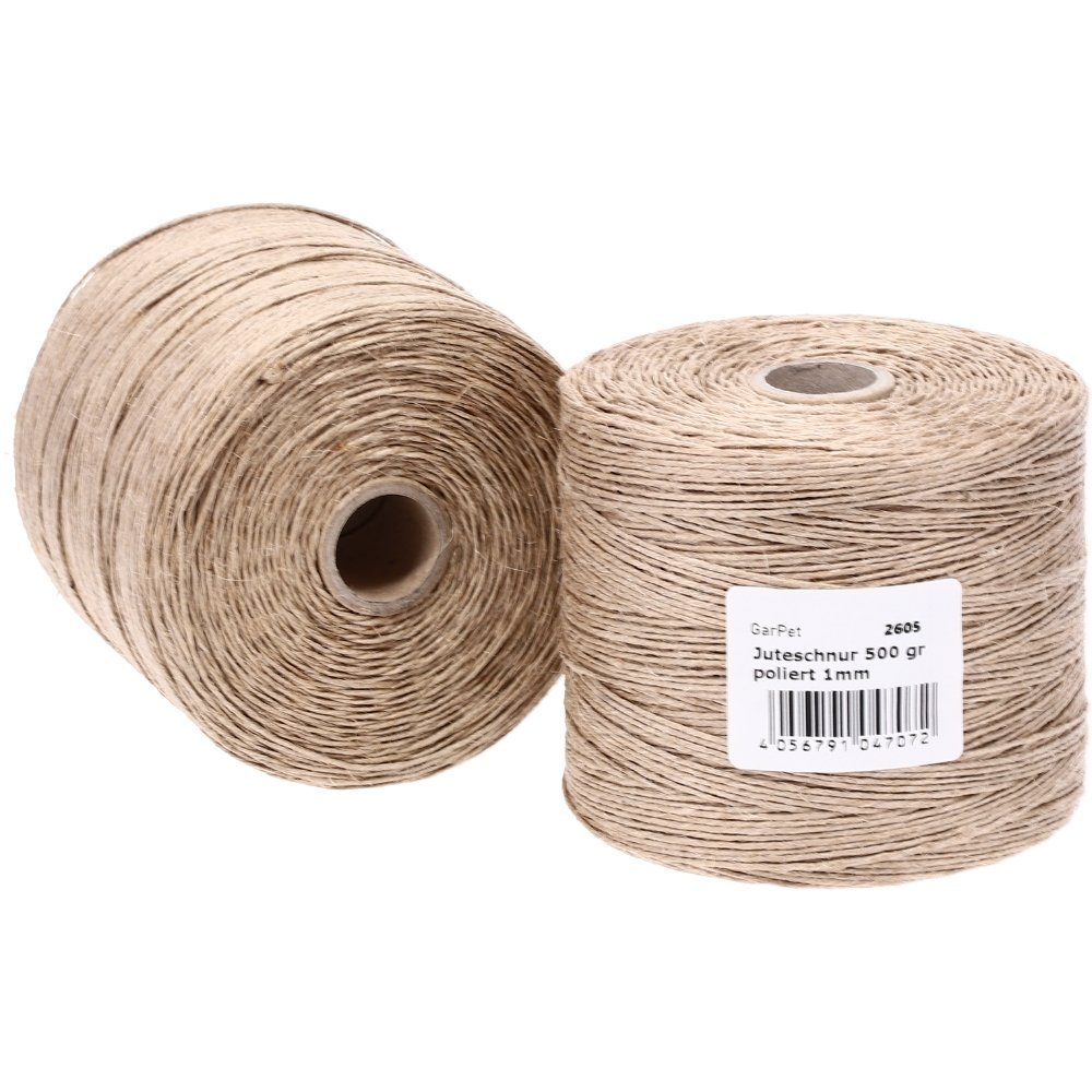 GarPet Bindfaden 500 g poliert Juteschnur Jute 500 m Gartenschnur Pflanzschnur