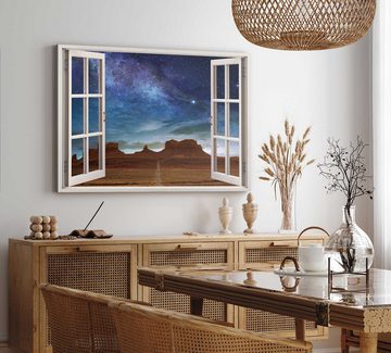 Sinus Art Leinwandbild Wandbild 120x80cm Fensterbild Grand Canyon Astrofotografie Sterne Ster, (1 St)