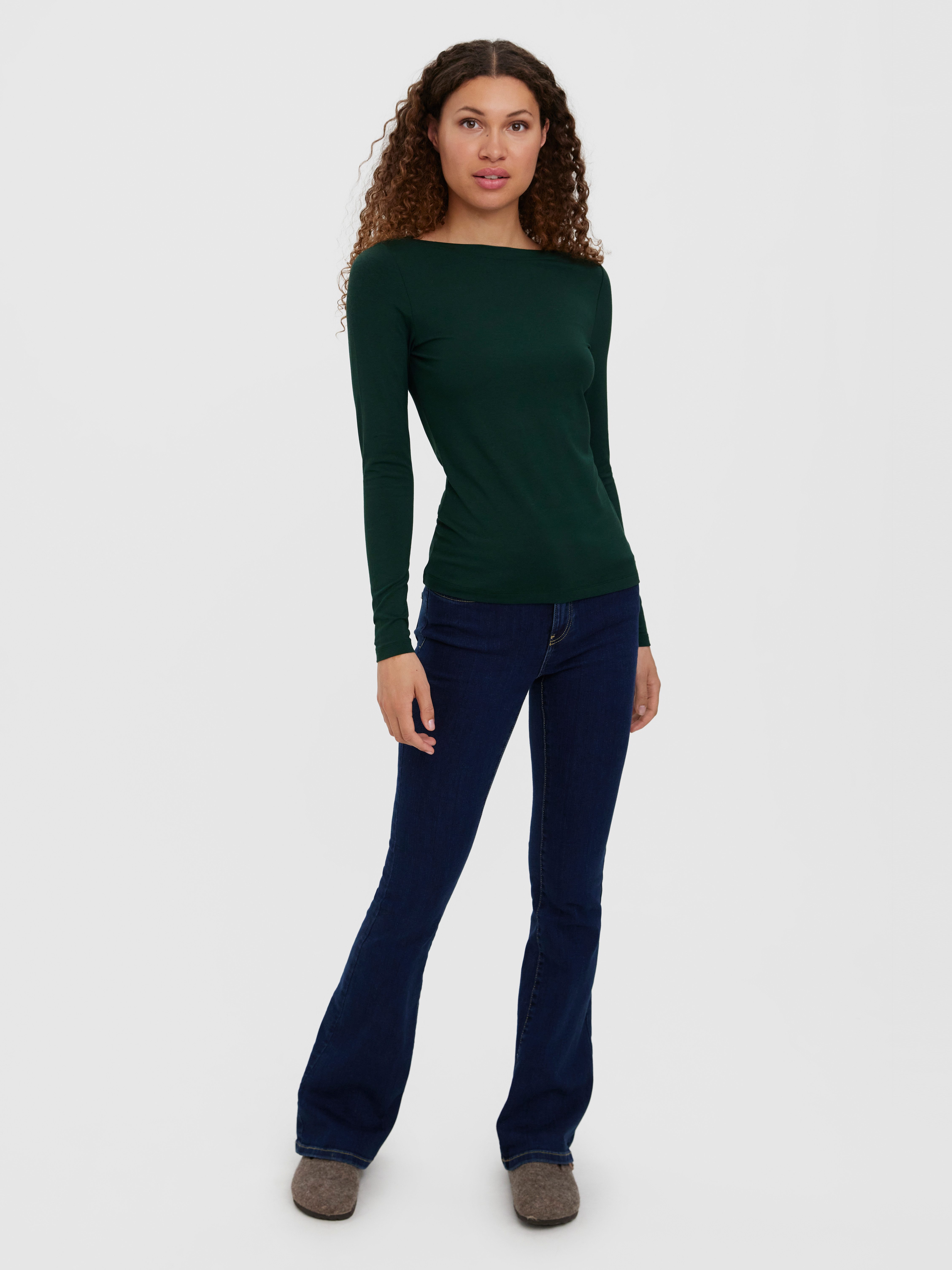 Vero Moda Langarmshirt VMPANDA MODAL L/S TOP JRS NOOS Baumwollmischung, slim fit