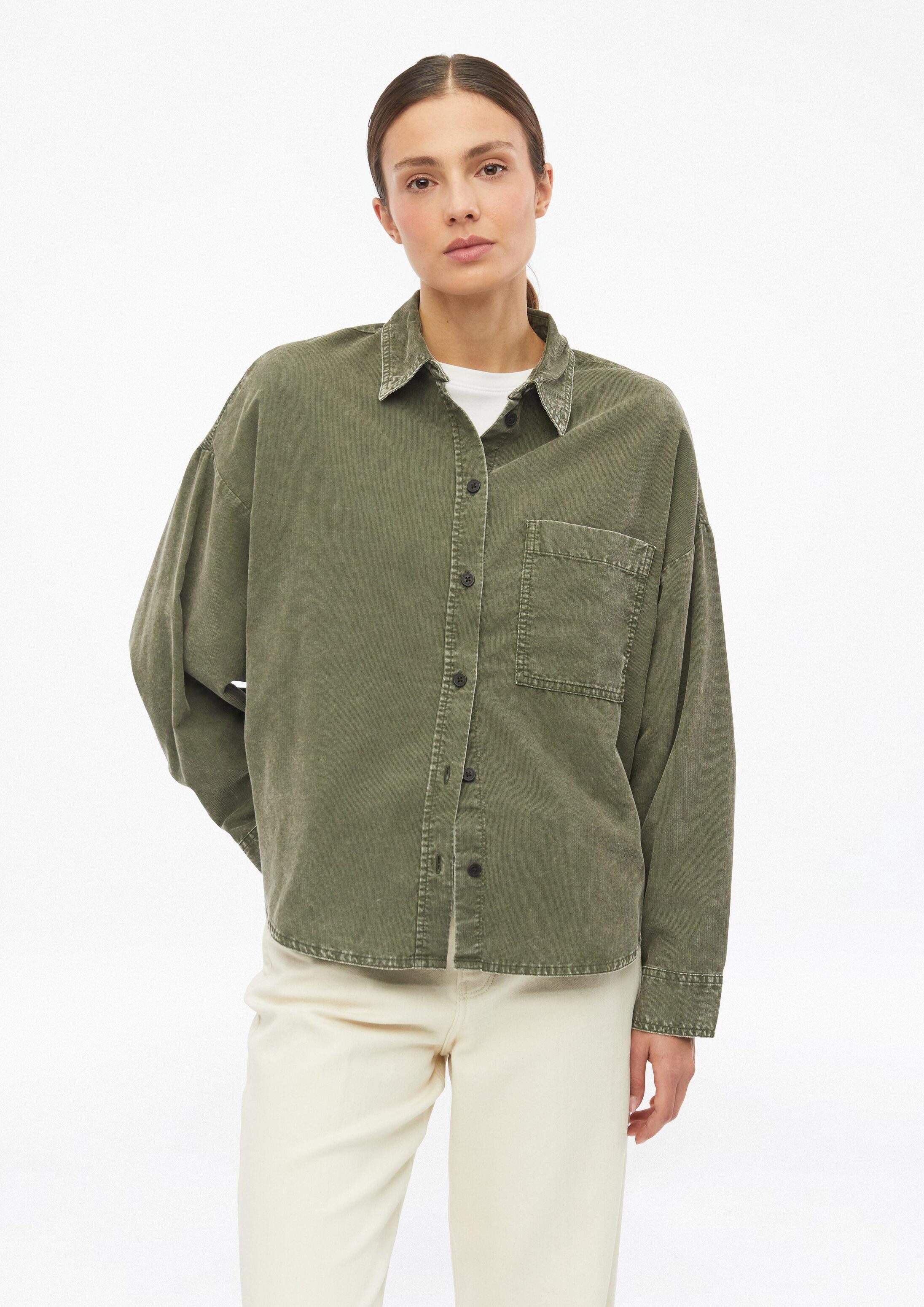 s.Oliver Langarmhemd Bluse Weiche Cordbluse in Oversize