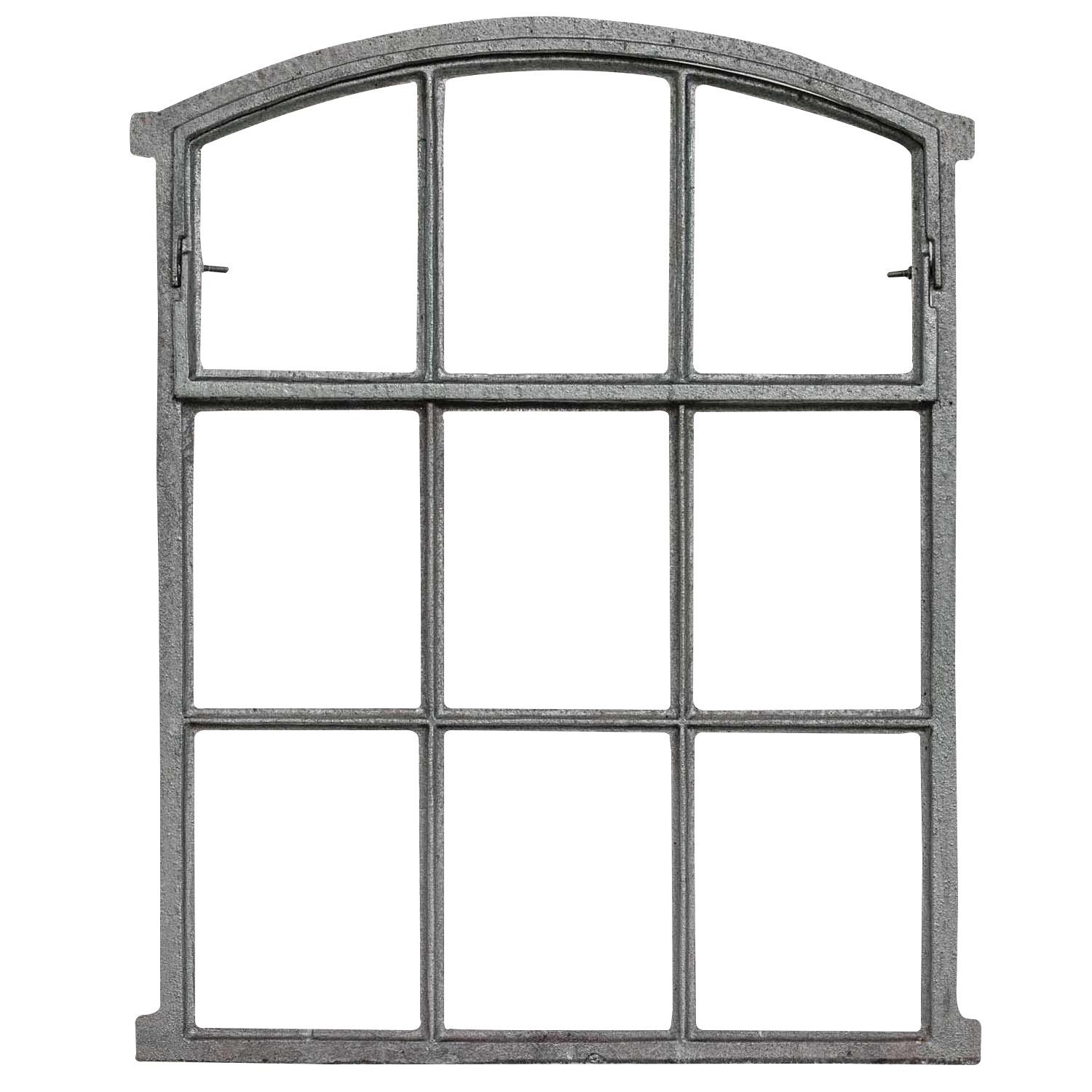 Eisenfenster zum Aubaho Fenster Eisen Antik-Sti grau 71cm Stallfenster Öffnen Fenster
