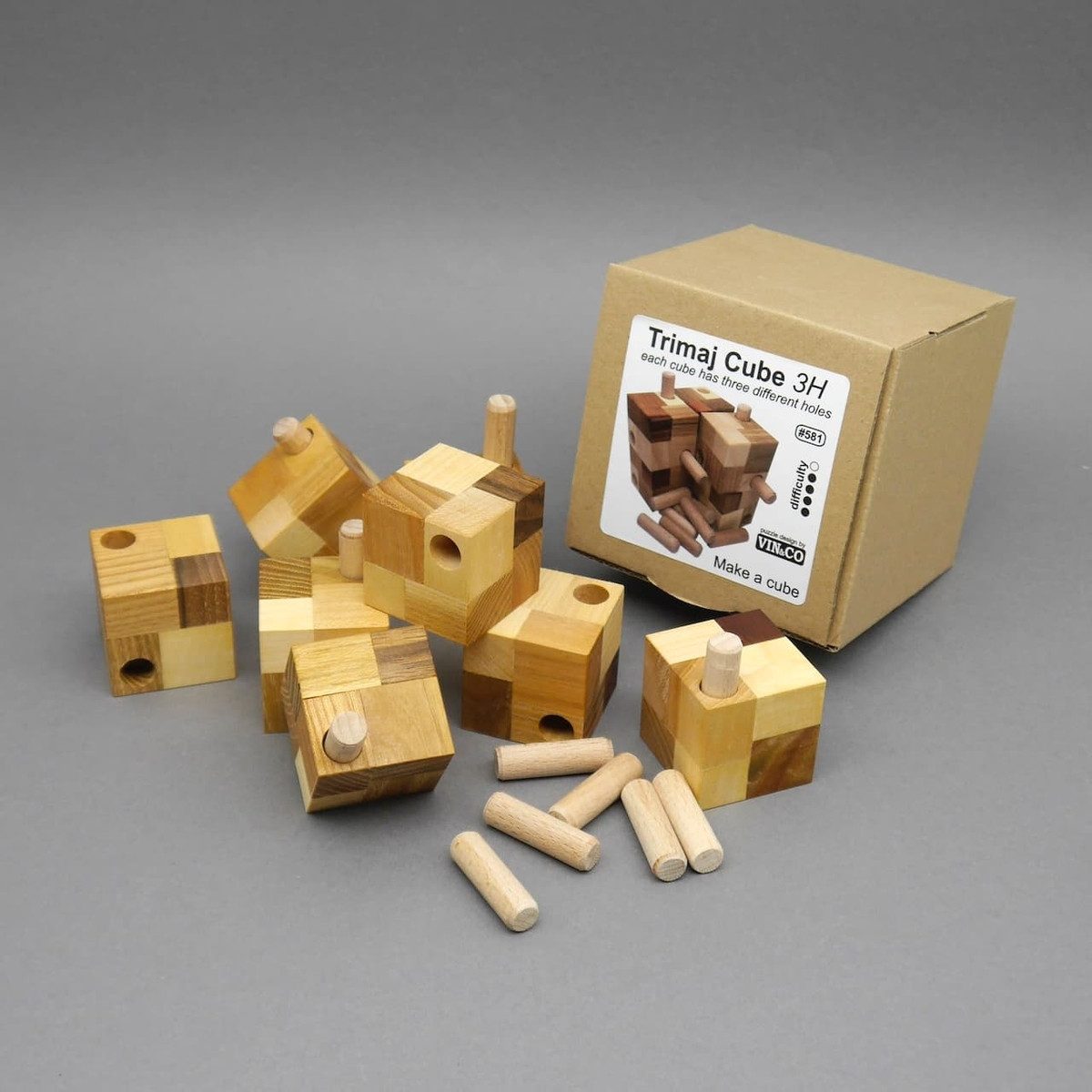 ROMBOL Denkspiele Spiel TRIMAJ CUBE 3H - schwieriges Geduldspiel, Knobelspiel, Denkspiel