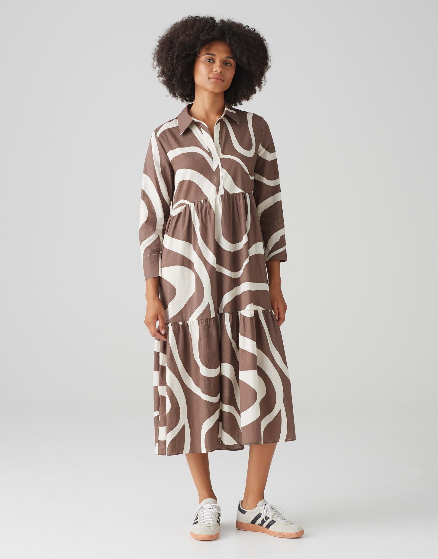 Hemdblusenkleid Hemdblusenkleid WERANO FLOW A-Linie aus BCI Cotton