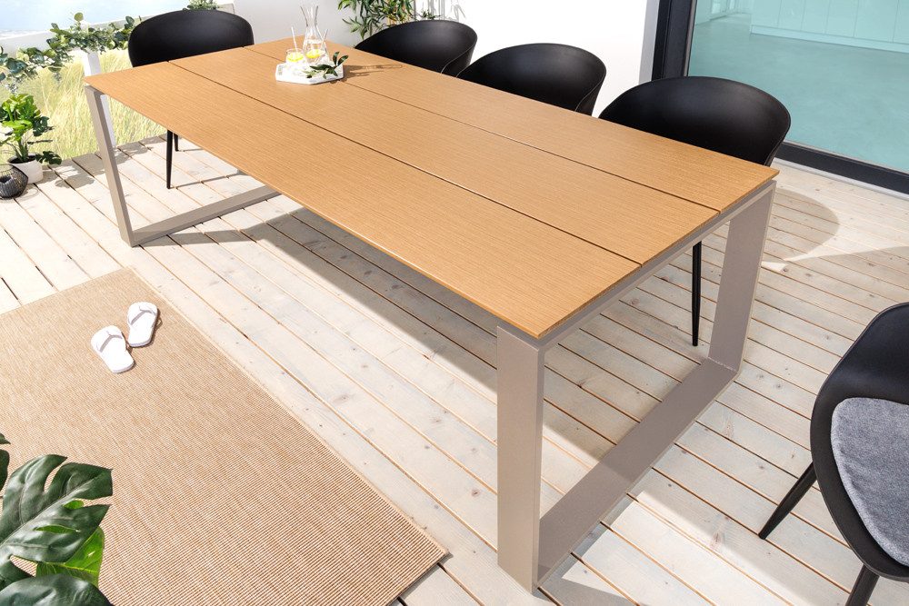 riess-ambiente Gartentisch FLOATING 210cm greige - WPC-Bohlen, Aluminium, w günstig online kaufen