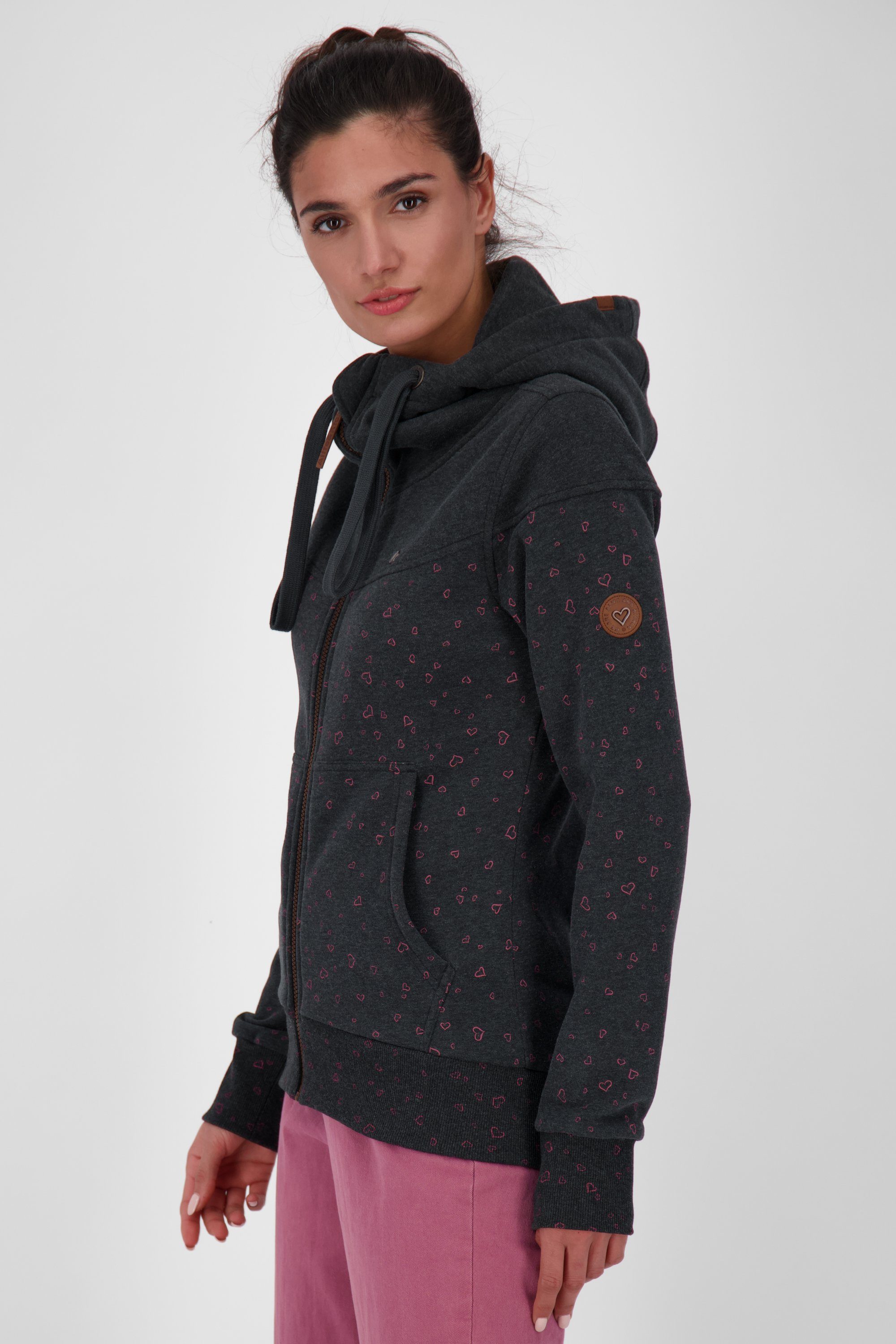 moonless & Kapuzensweatjacke, melange Sweatjacke PalinaAK Kickin Damen B Sweatjacket Alife Kapuzensweatjacke