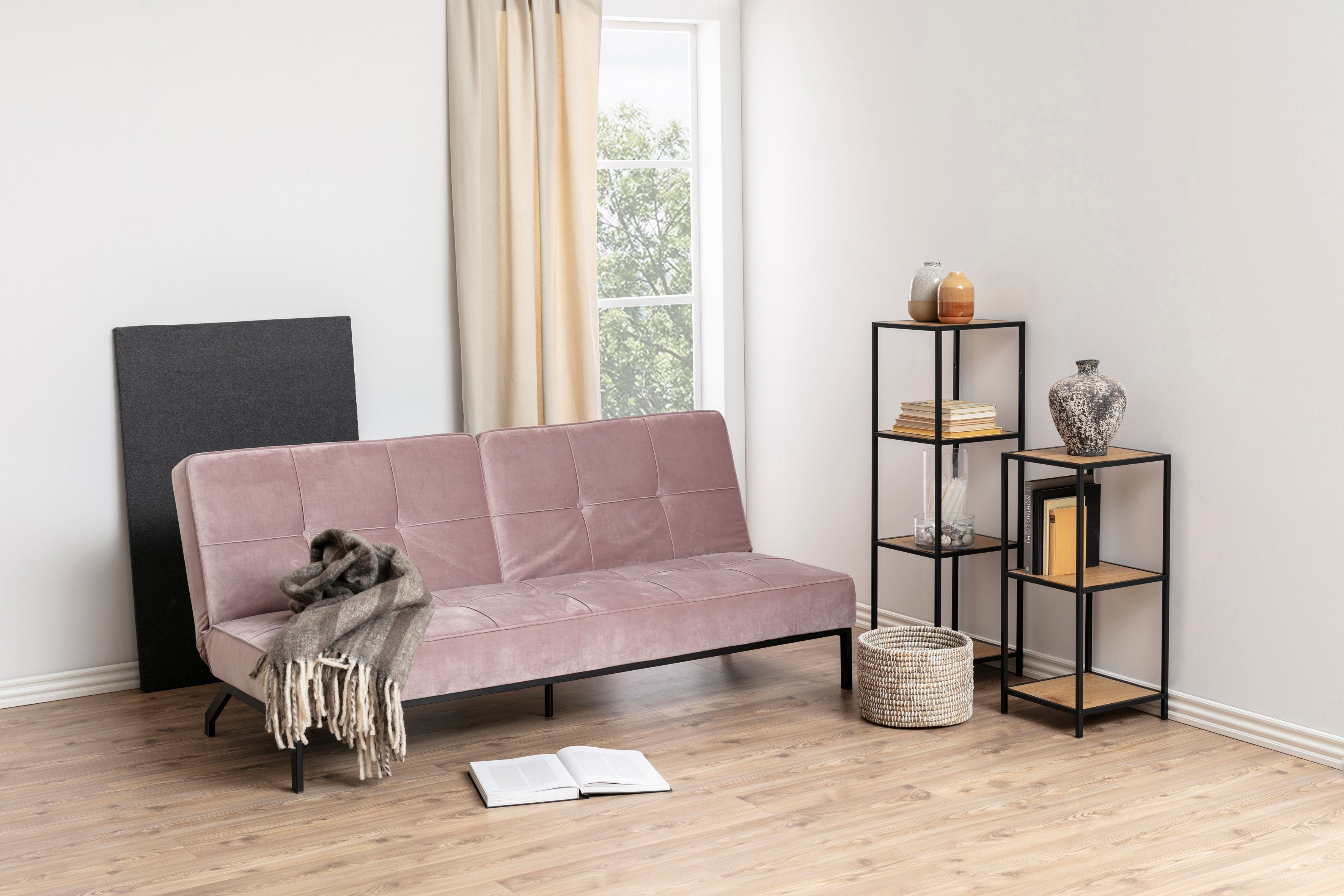 ACTONA GROUP Bücherregal, Metallgestell im modernen Industrielook, 2 Einlegeböden, Höhe 82,5 cm