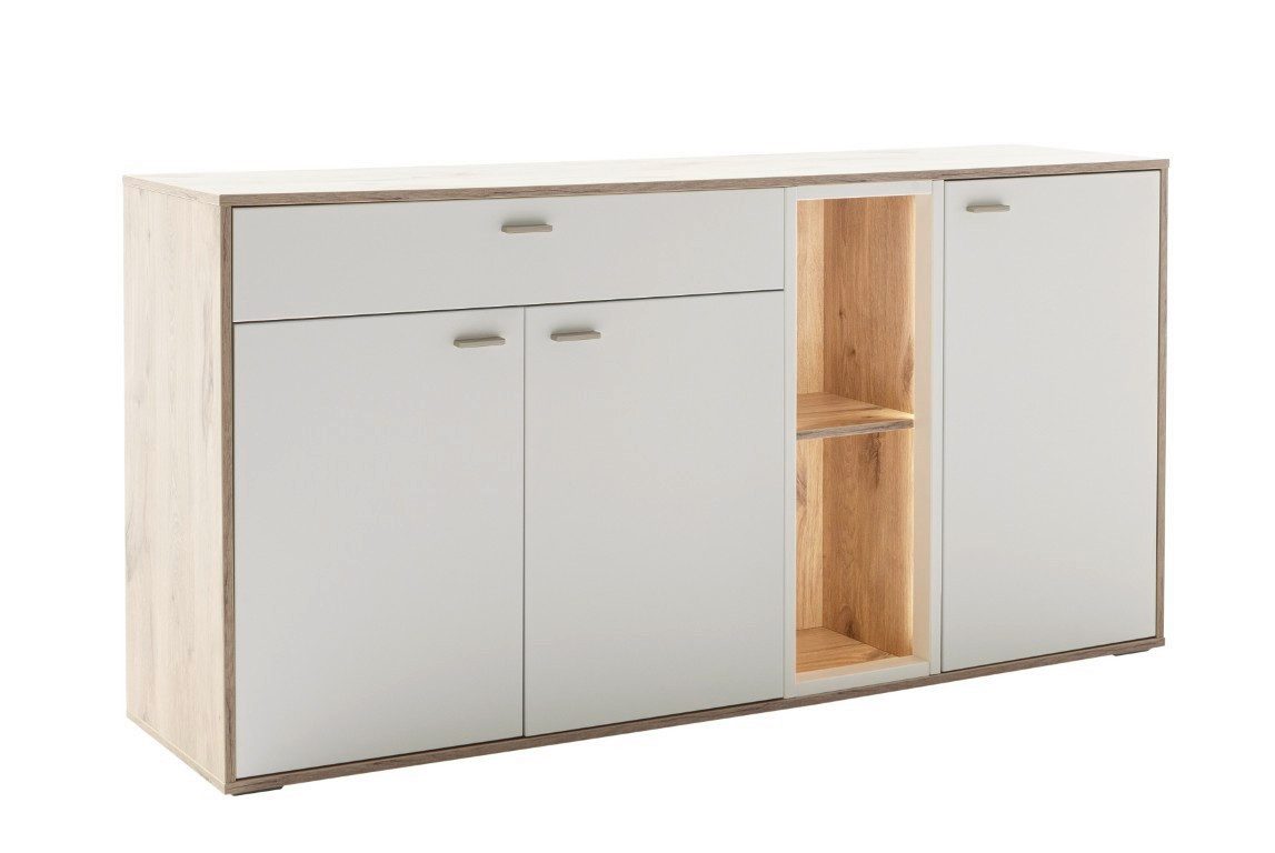 MCA furniture Sideboard Sideboard Santerno, Soft white / Viking Oak, ohne Beleuchtung