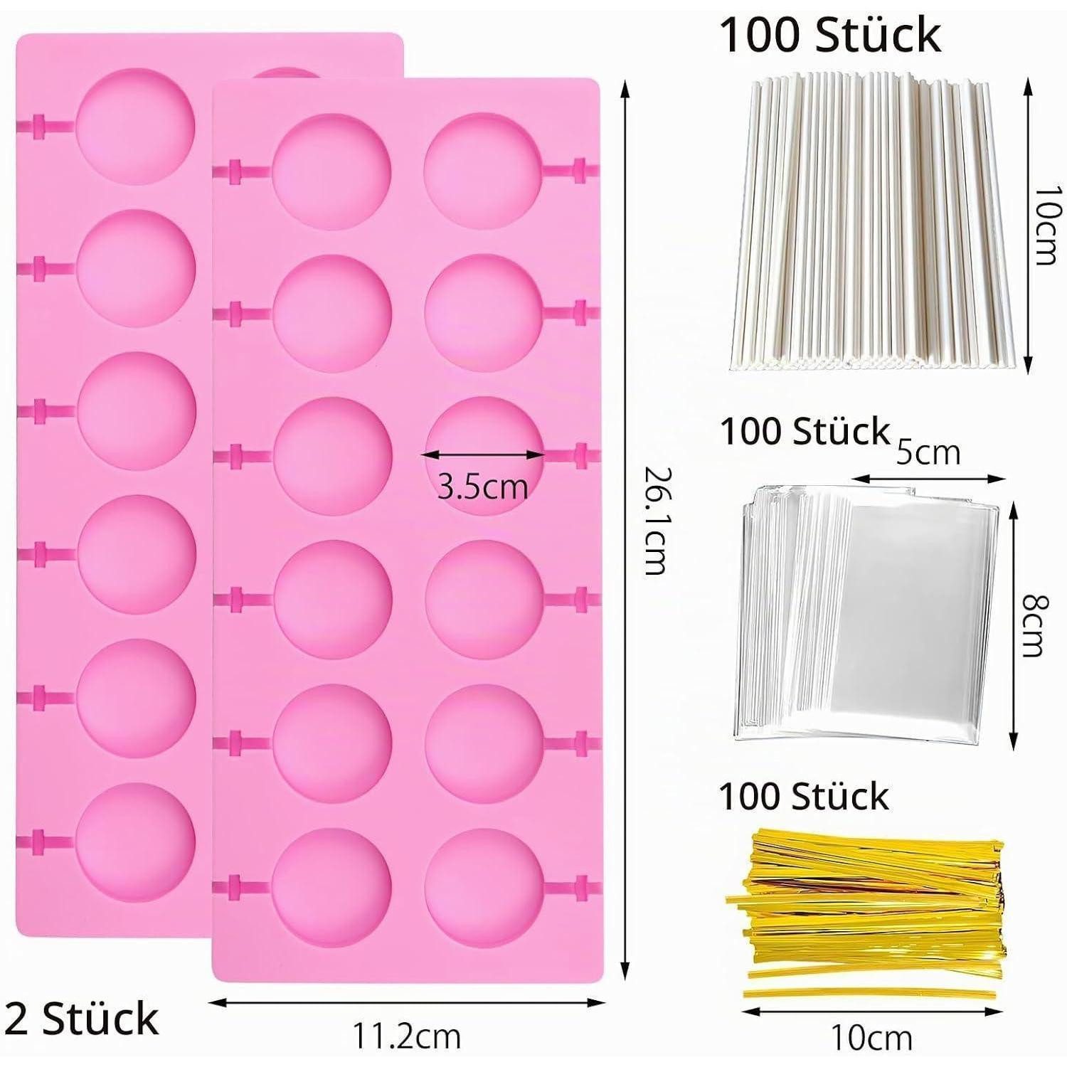 LuxusKollektion Cake-Pop-Form Silikon Cake Pop Form mit 12 Mulden inkl. Stäbe