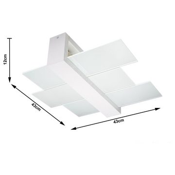 famlights Deckenleuchte, Deckenleuchte Andrea aus Glas in Weiß E27 max. 2 x 60W, keine Angabe, Leuchtmittel enthalten: Nein, warmweiss, Deckenlampe, Deckenbeleuchtung, Deckenlicht