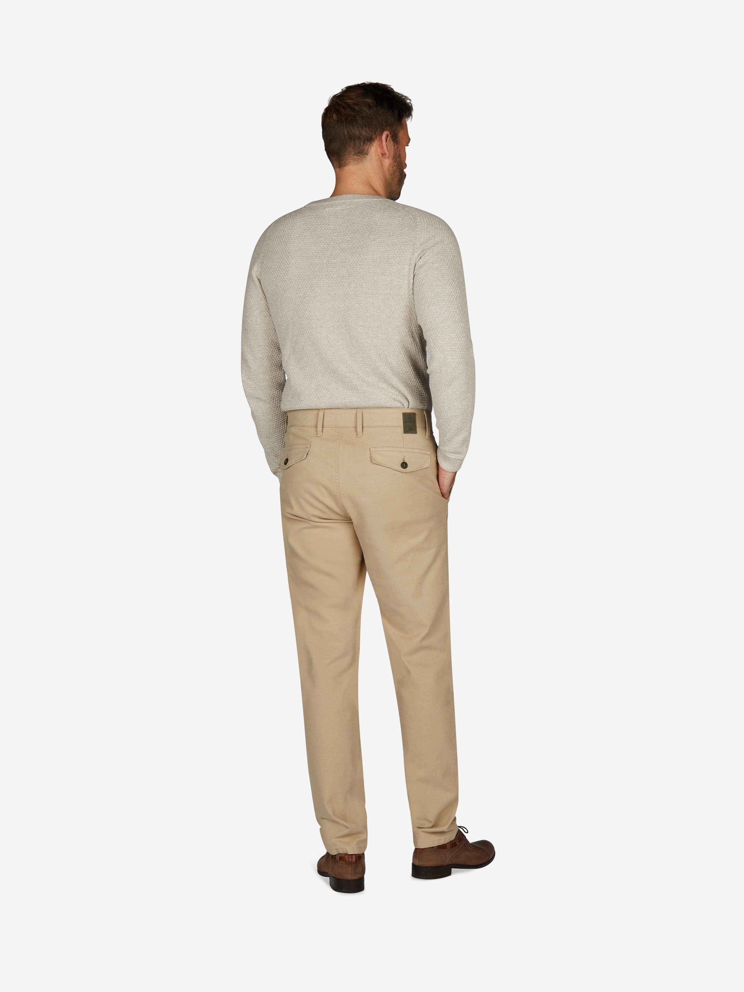 Club of Comfort Chinohose Chino/Flat Front Hose ROB 8003 - hellbeige - Herrenhose - 29 Bequeme Chino im Tapered Fit, elastischer Komfortbund - High Stretch B