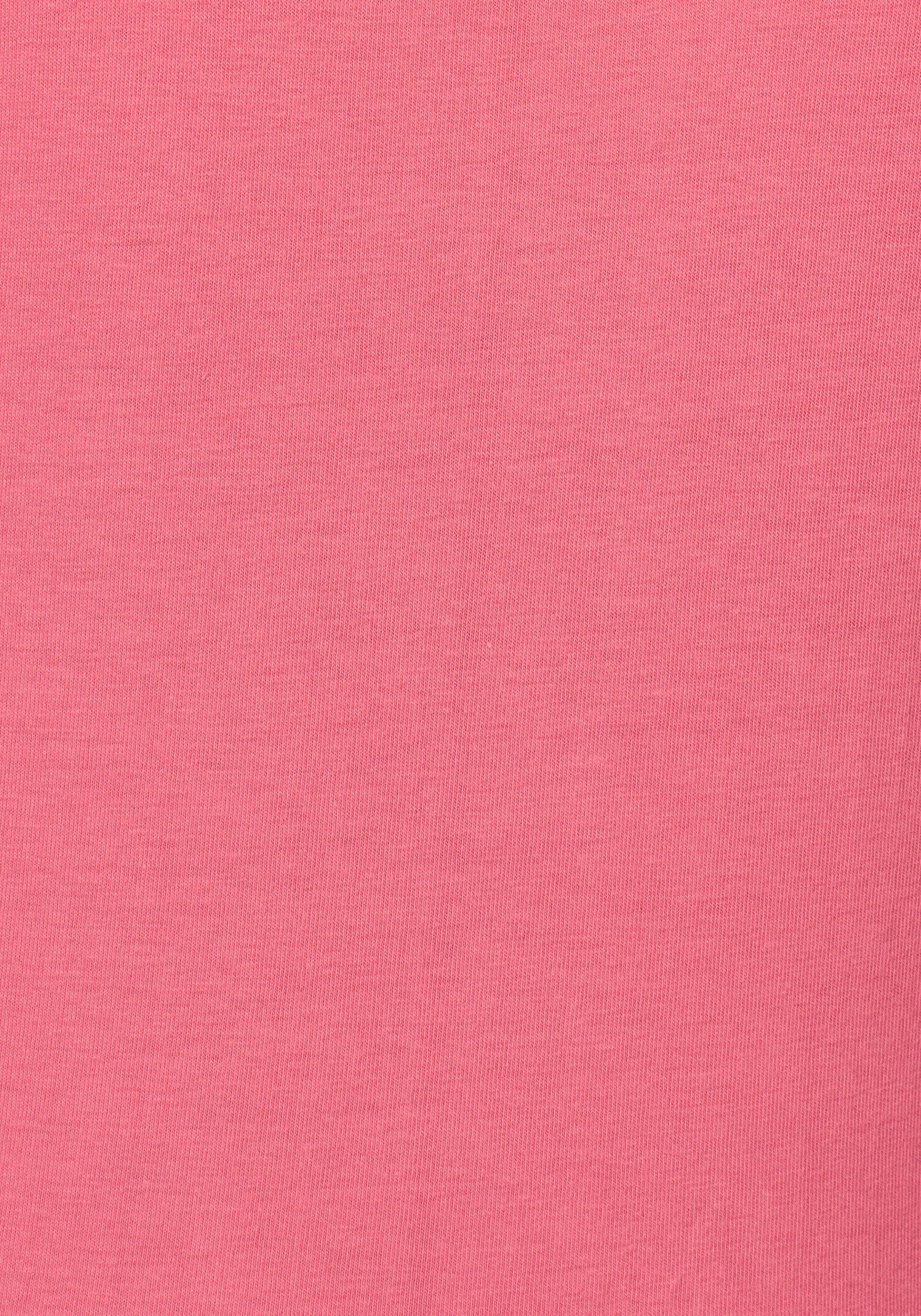 Baumwoll-Qualität weiß elastischer Vivance Kurzarmshirt apricot, (2er-Pack) aus