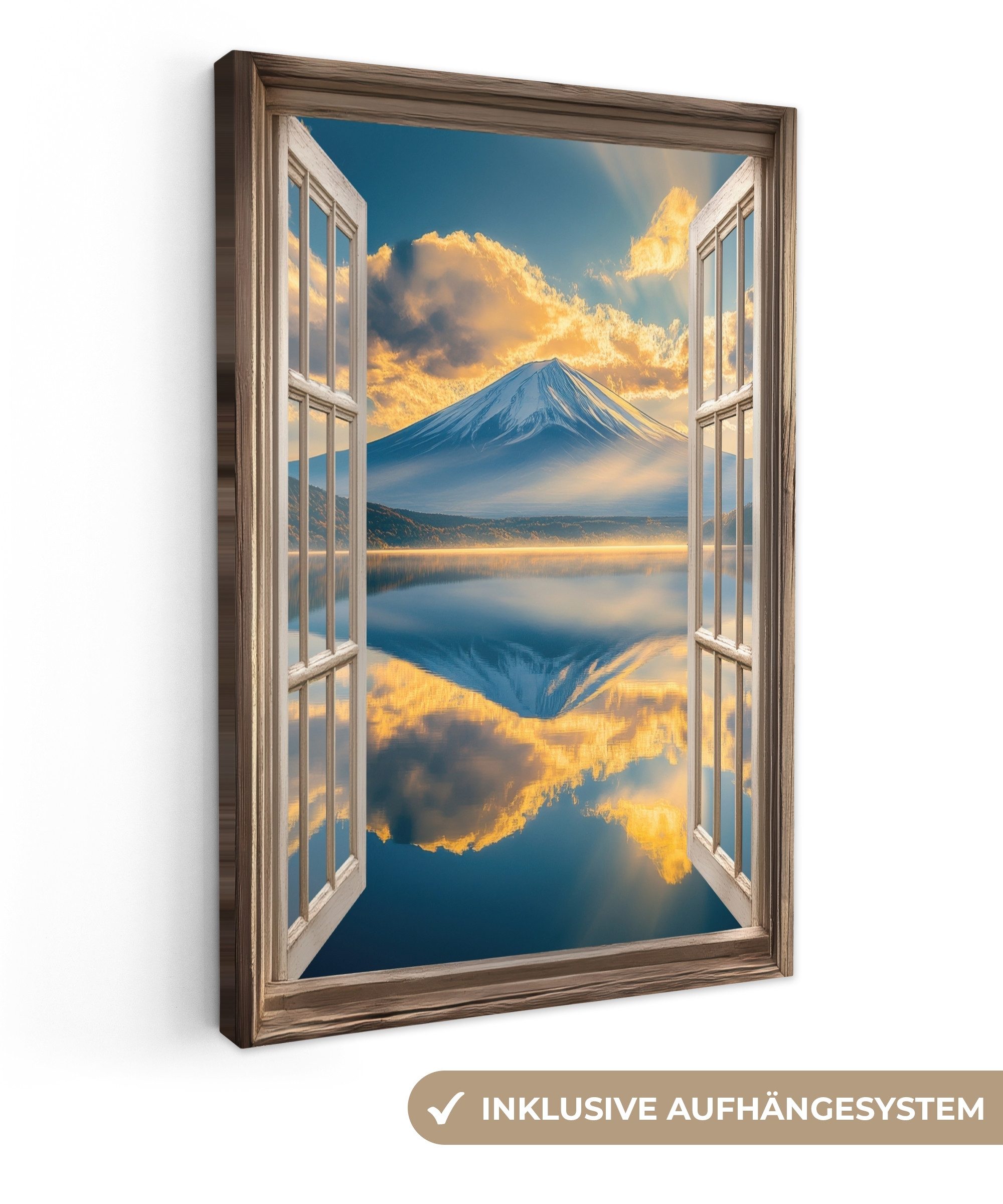 Leinwandbild Aussicht - Landschaft - Berge - Ansichten - Fenster
