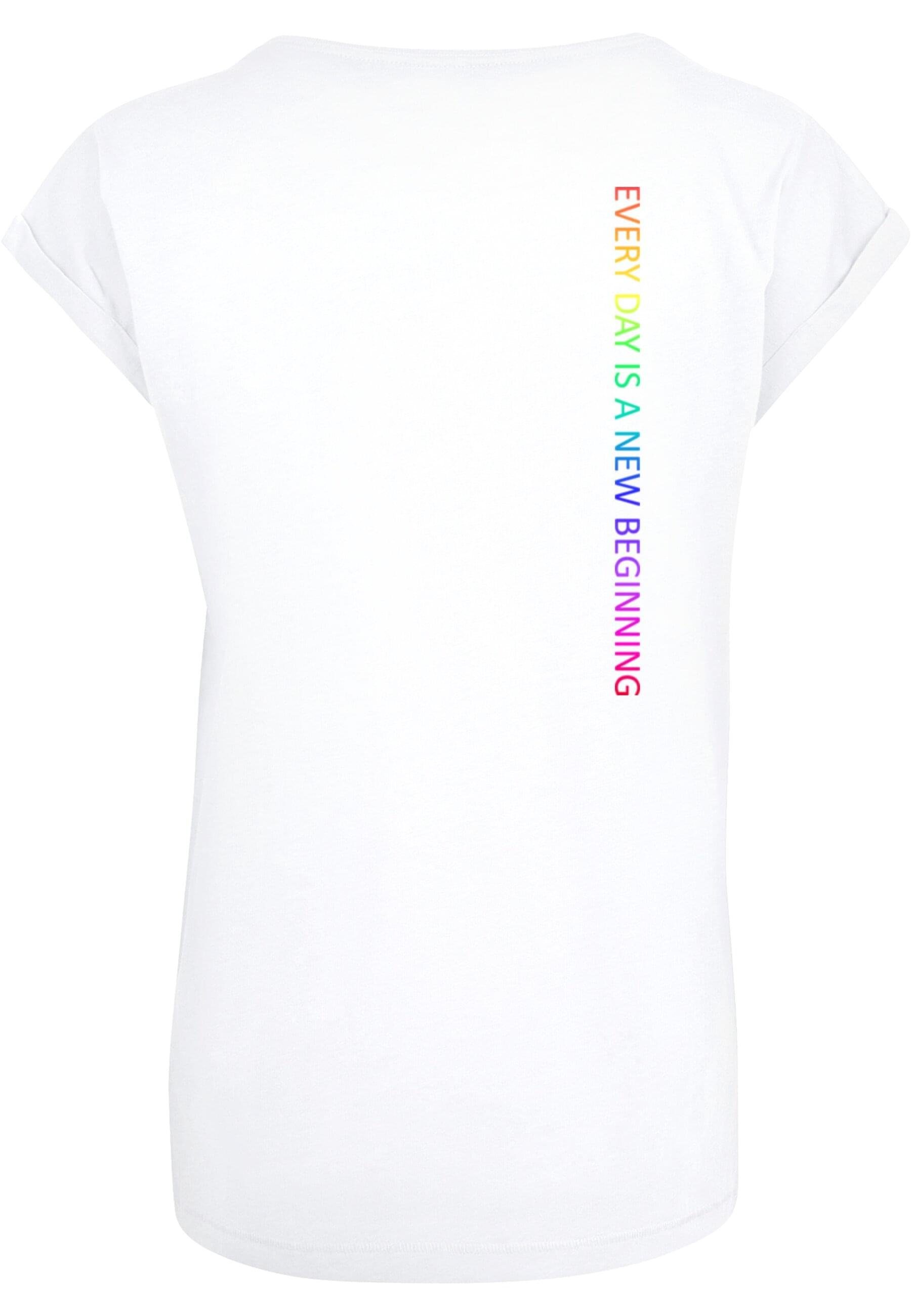 einzigartiger Laden Merchcode T-Shirt (1-tlg) Damen Rainbow Tee Shoulder Extended Hope Ladies