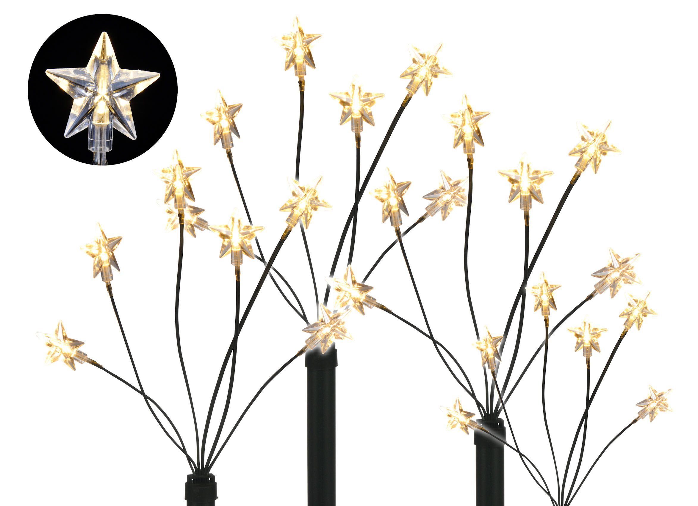 Spetebo LED-Leuchtzweig LED Garten Leuchtstäbe Stern 24 LED - 4er Set, 24-f günstig online kaufen