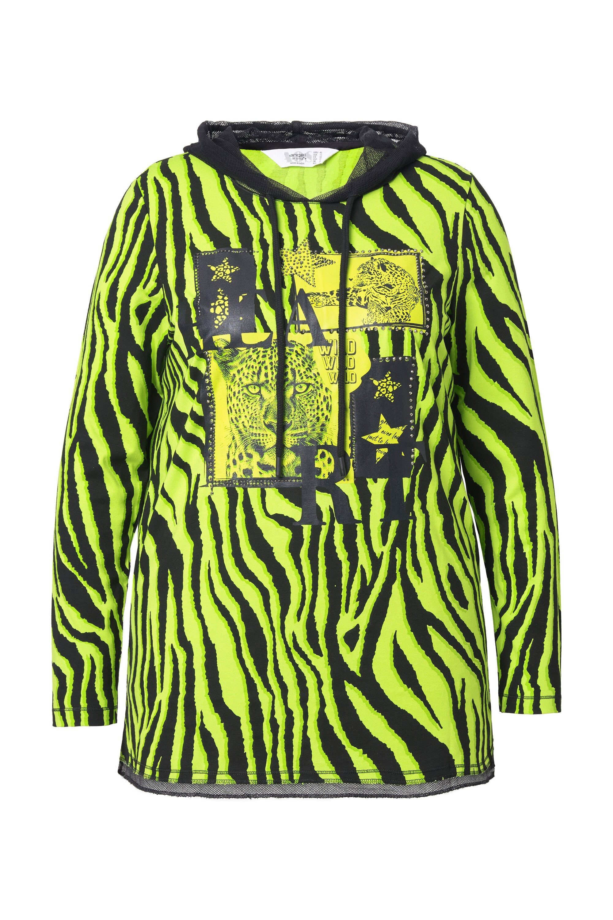 Angel of Style T-Shirt Longshirt Kapuze Animalmuster Glitzersteinchen günstig online kaufen