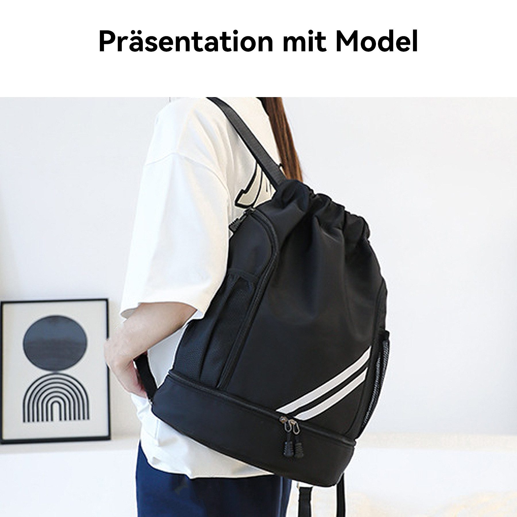 Mutig Freizeittasche Turnbeutel Freizeittasche Sportbeutel Große Kapazität Fußball Tasche (große Kapazität, verstellbar,Mit Ball- und Bodenfach, wasserdicht, Ideal für Damen, Herren, Junioren, Fußball), Herren wasserdichter Rucksack