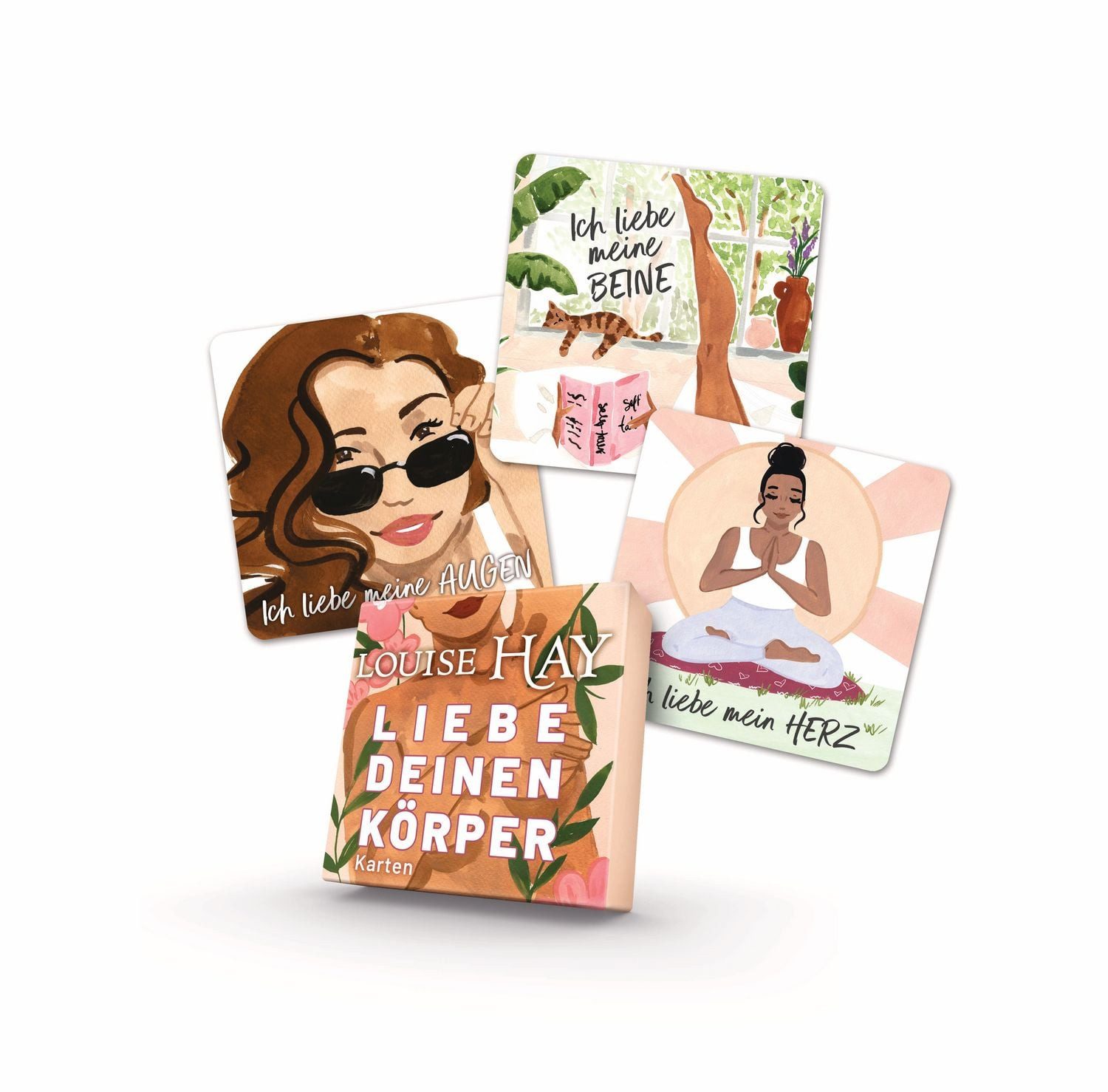 Ratgeber Liebe deinen Körper Karten 44 Affirmationskarten. Liebevolle Gedankenk Louise Hay