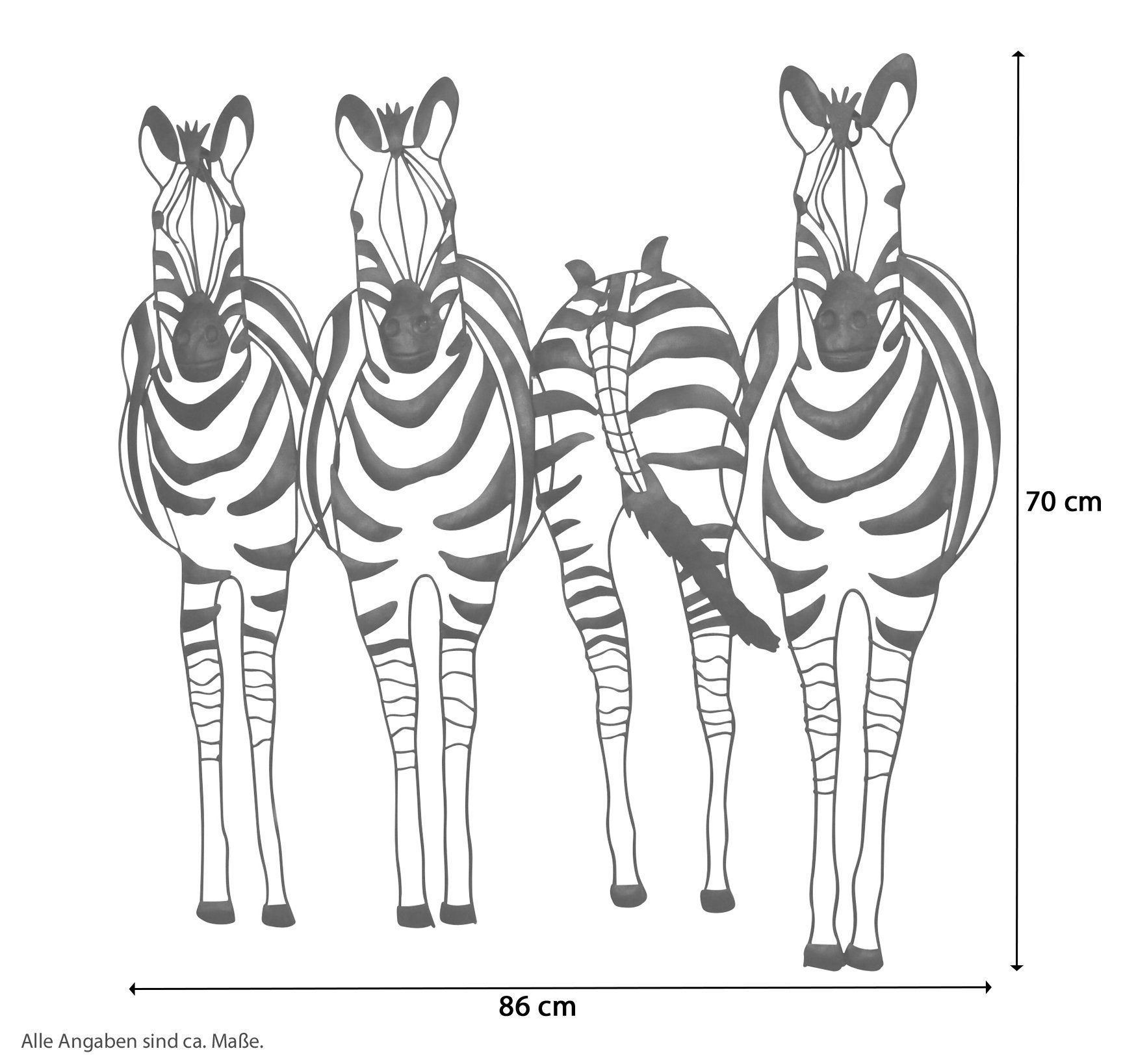 moebel-direkt-online Zebrafamilie Wanddekoobjekt