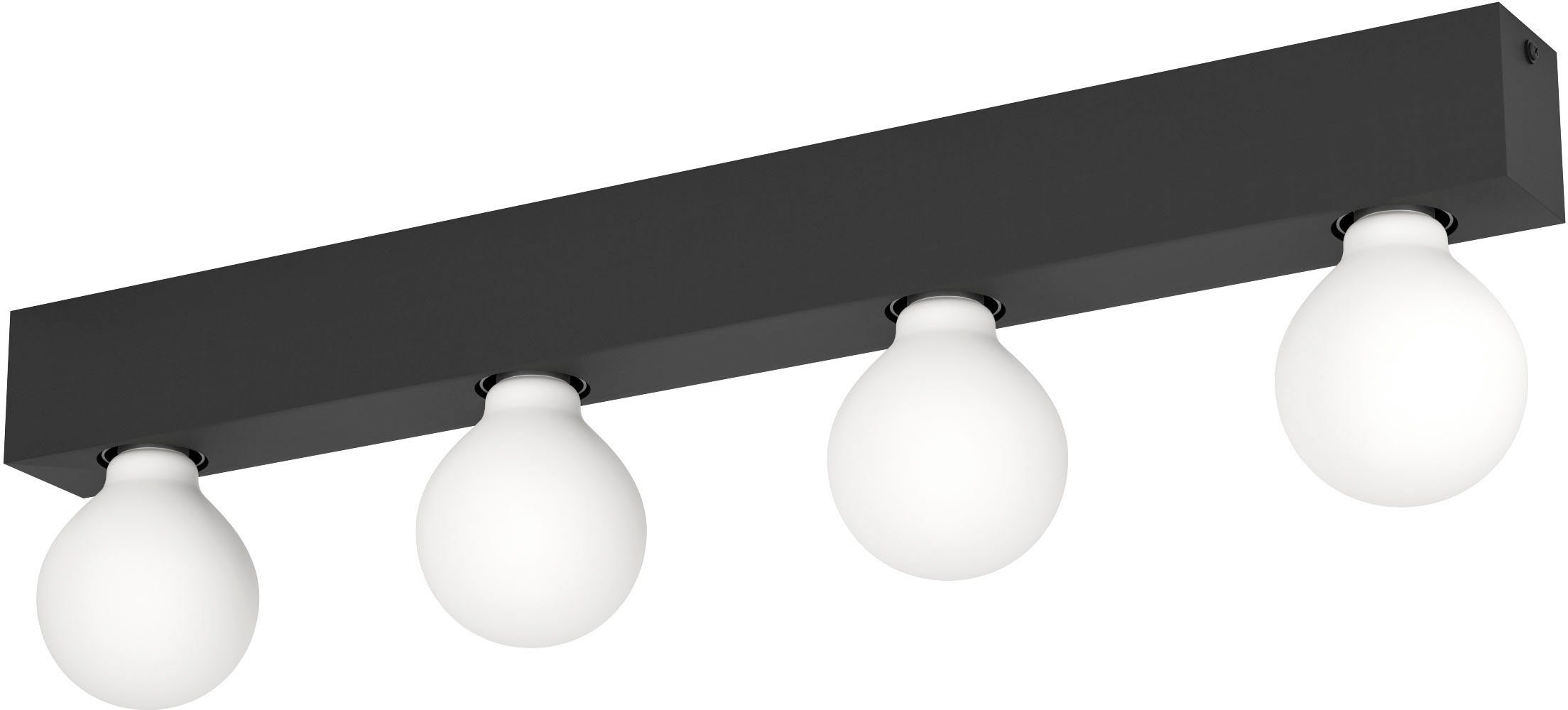EGLO Deckenleuchte GUANAL, Leuchtmittel wechselbar, ohne Leuchtmittel,  Deckenleuchte in schwarz aus Alu, Stahl - exkl. E27 - 40W | Deckenlampen