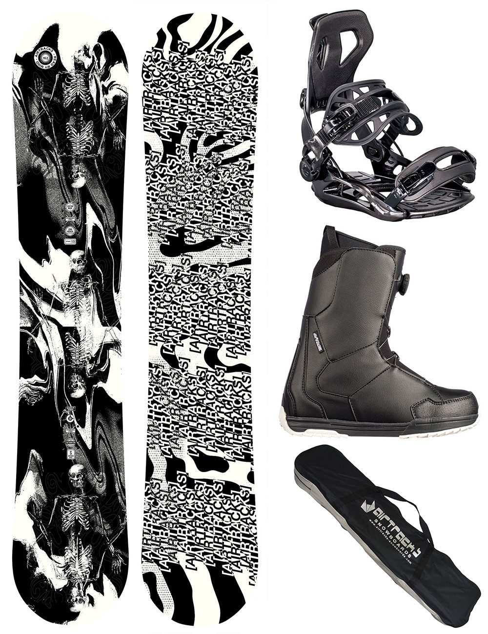 Airtracks Snowboard Komplett Set Herren Read My Mind Rocker Wide »Mod. 26/27 (Snowboardset Read My Mind Rocker+Bindung Master+Boots+Bag, 4 St., 4er Pack), Board + Bindung Master + Boots + SB Bag / 150 157 159 162 cm