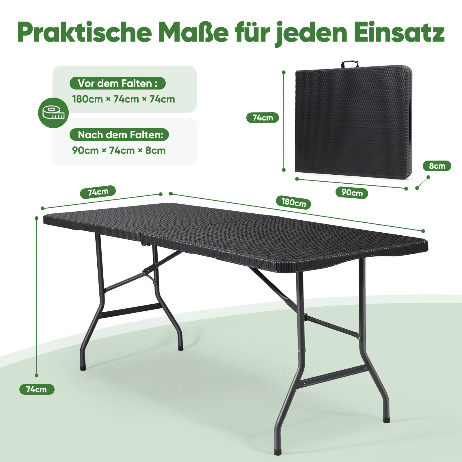 Sekey Klapptisch Klappbar Gartentisch Rattan Optik günstig online kaufen