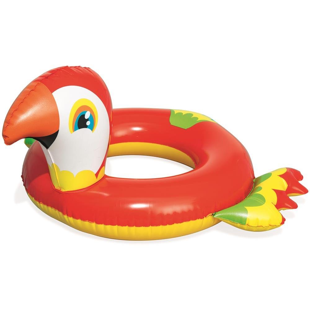 Bestway Schwimmring Happy Animal, Einhorn, Papagei oder Wal, 1 Stück zufällige Variante