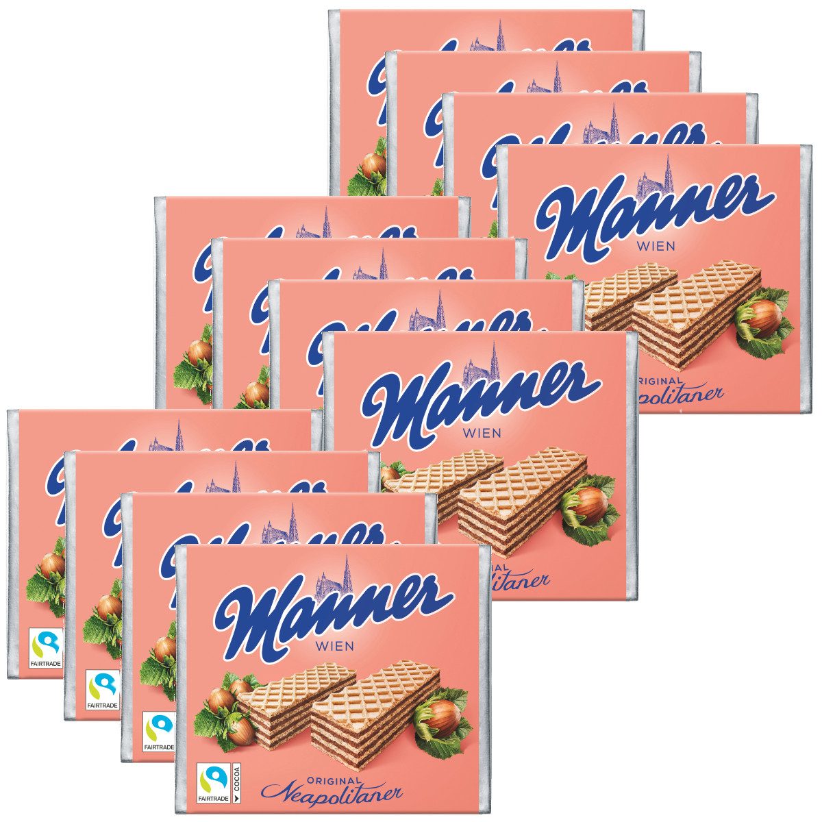 Manner Kekse, Manner Original Neapolitaner knusprige Waffeln 75g 12er Pack