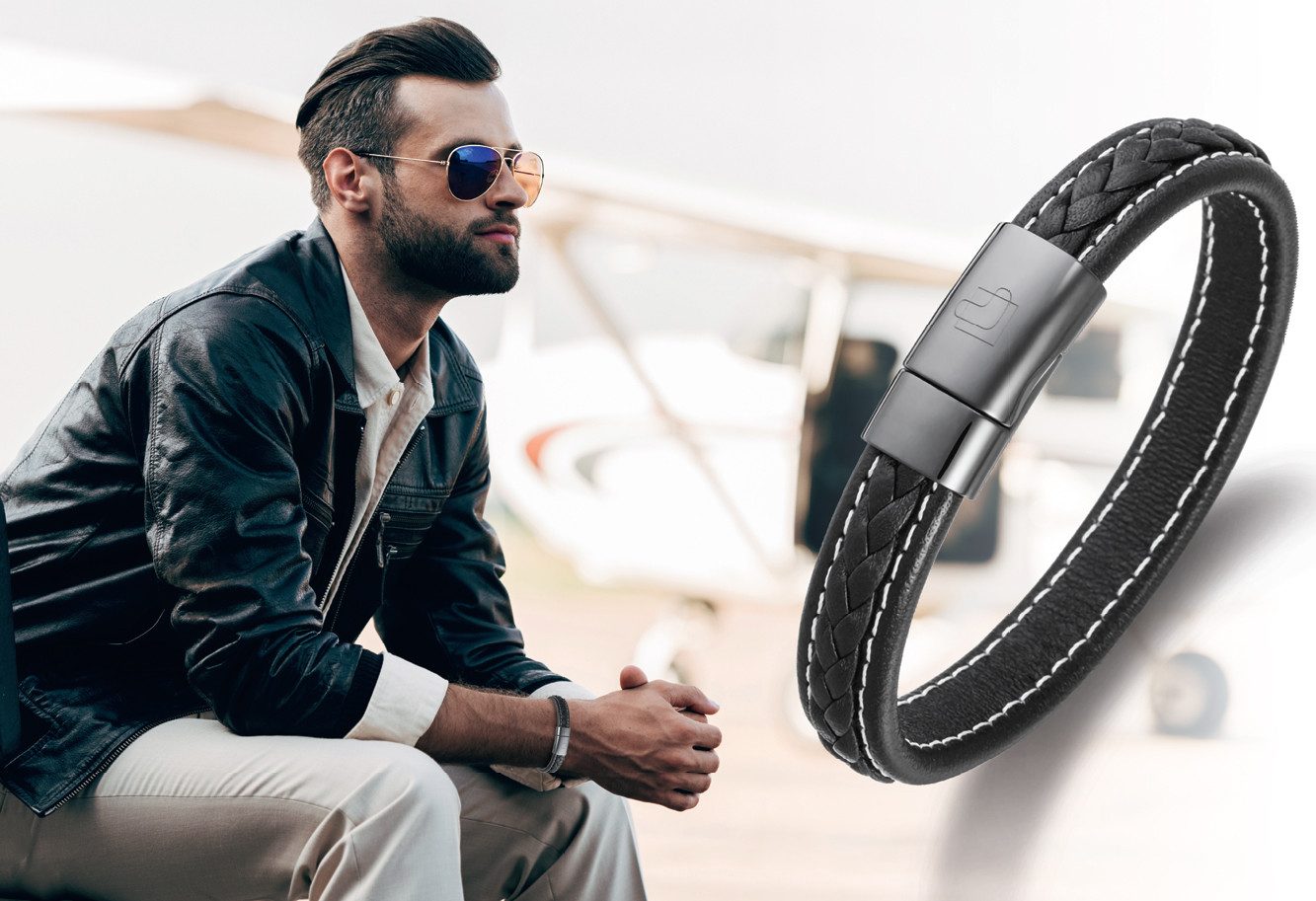 Lunavit Armband Lunavit Leder Magnetarmband Zoom günstig online kaufen
