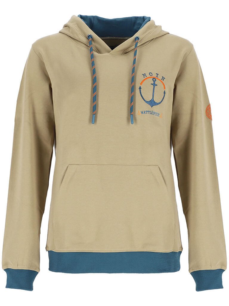 Kapuzenpullover 80954 Unisex Sweathoody Front-Stick Anker im Kreis-Design & MOIN-Stick