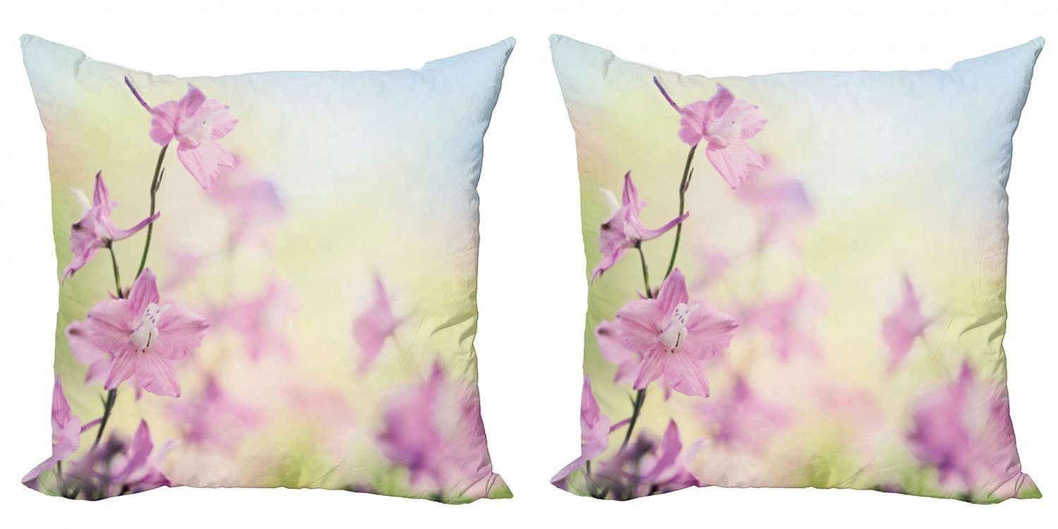 Kissenbezüge Modern Accent Doppelseitiger Rittersporn Blumen Digitaldruck, (2 Stück), Petals Sommer Abakuhaus