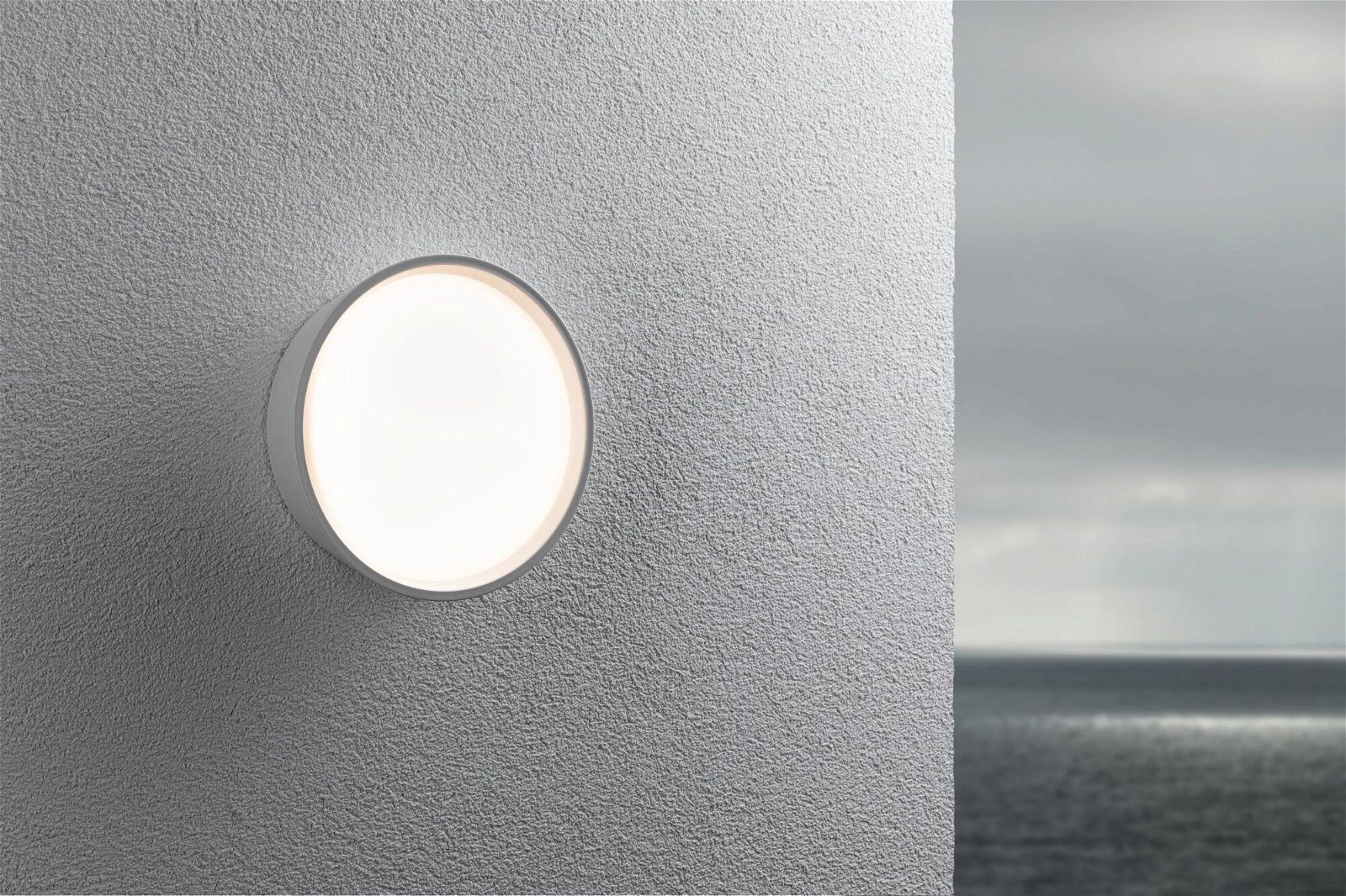 Paulmann LED Außen-Wandleuchte Platomo IP44 rund 180mm 3000K 14,5W 1200lm 230V Kunststoff, LED fest integriert, Warmweiß, seewasserresistent