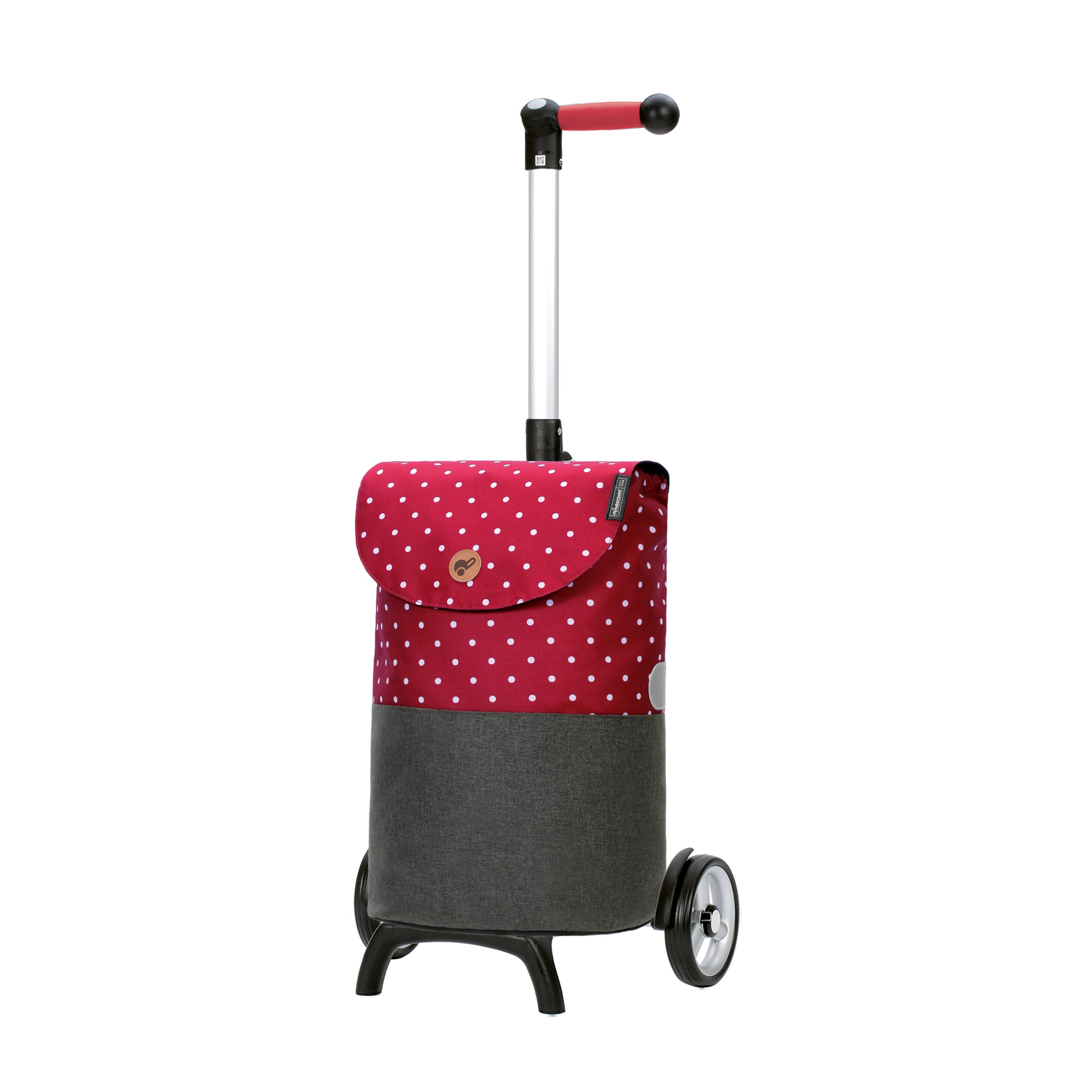 Andersen Einkaufstrolley Unus Shopper Fun Duko rot, belastbar bis 40kg, wasserabweisend