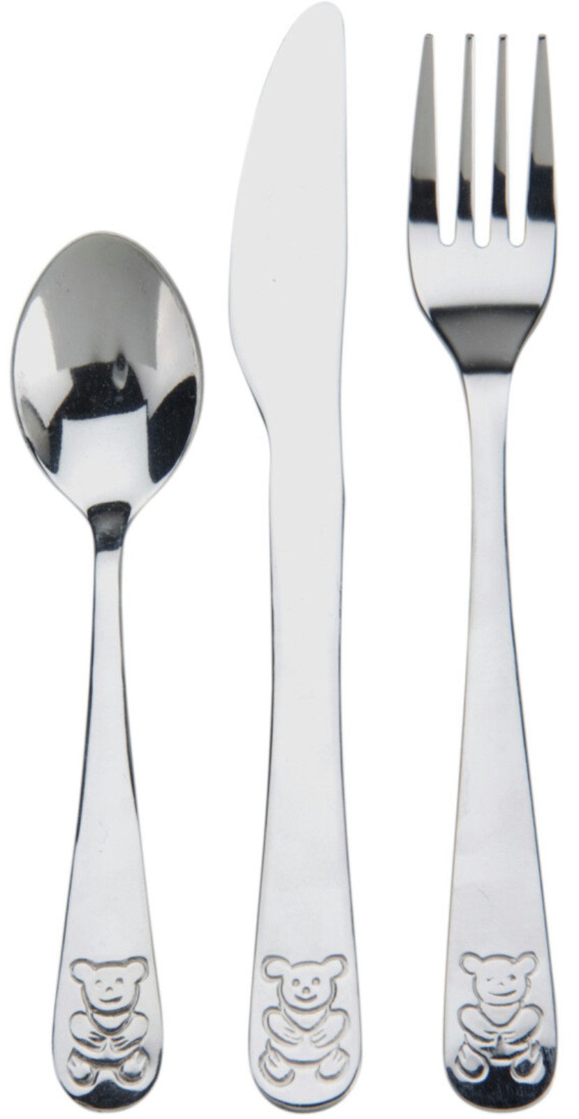 Koopman Kinderbesteck Besteck Kindergabel Kindermesser Kinderlöffel Edelstahl Stumpf 3tlg (3-tlg), Edelstahl, Verpackung Blau, Lernbesteck, Rostfrei, Anti-Schne – Bild 3 von 4