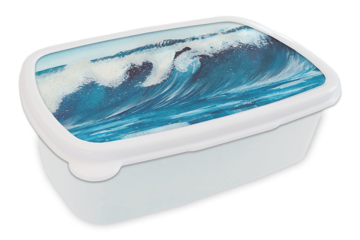 Aquarell, Meer Brotbox (2-tlg), Lunchbox Golf und - Erwachsene, für Mädchen Kinder und - Brotdose, MuchoWow für Kunststoff, weiß Jungs