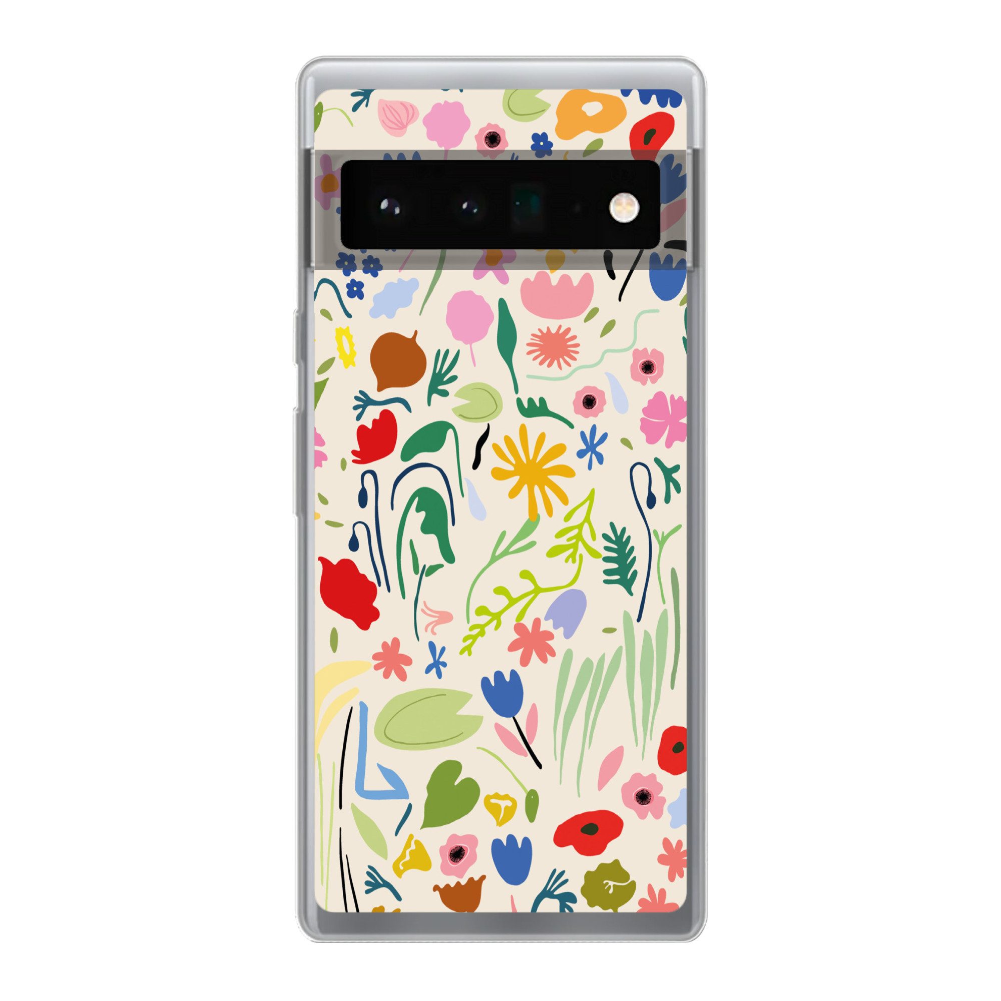 MuchoWow Handyhülle für Google Pixel 6 Pro Blumen - Muster - Pflanzen, Handy Case, Silikon, Bumper Case Dünn
