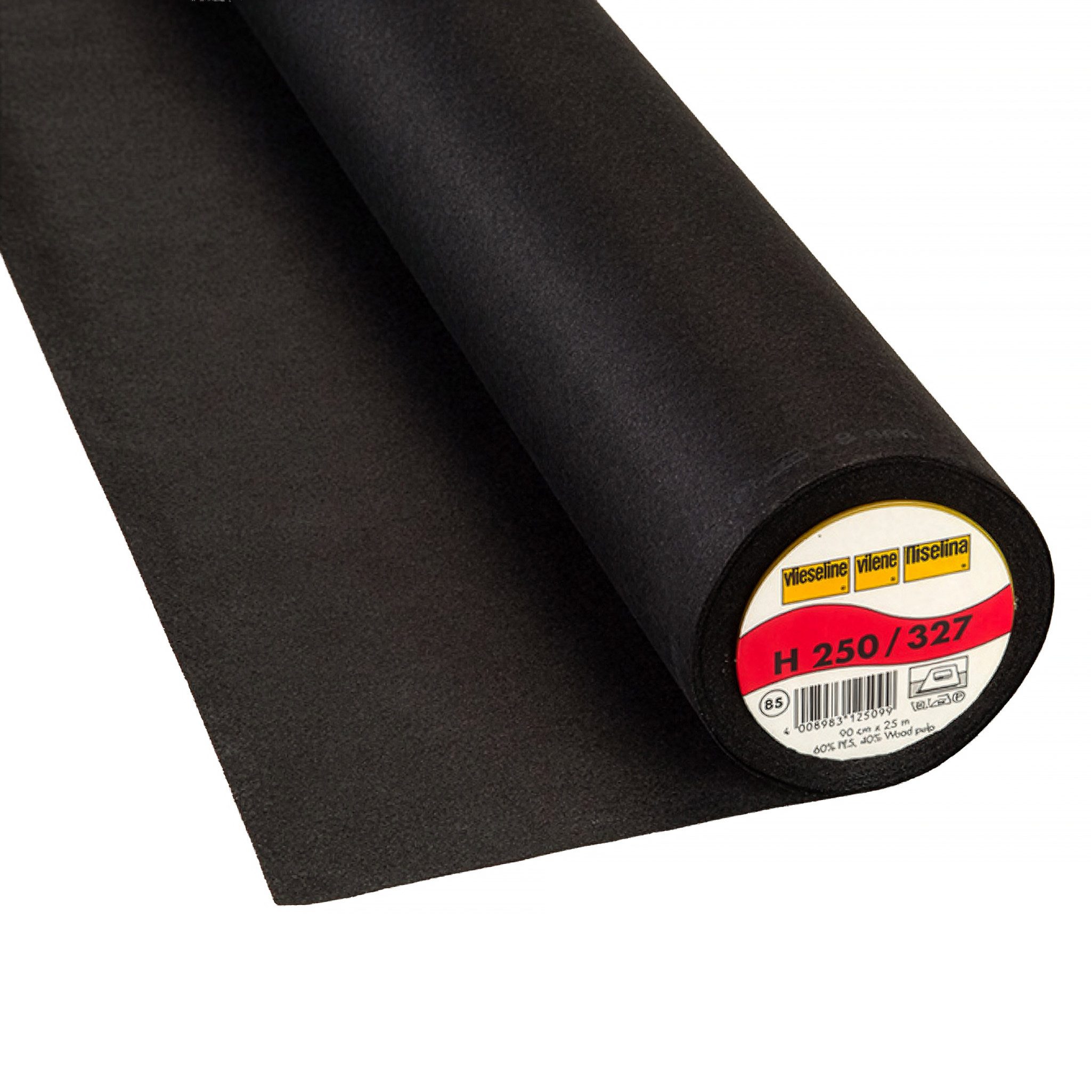 Vlieseline Stoff Vlieseline Bügeleinlage H250 Meterware, 90 cm breit Stoff, schwarz