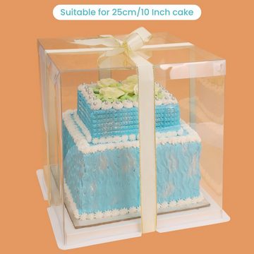 Belle Vous Dekoobjekt Belle Vous transparente Kuchen Geschenke Transportbox - 26 x 26 x 28cm