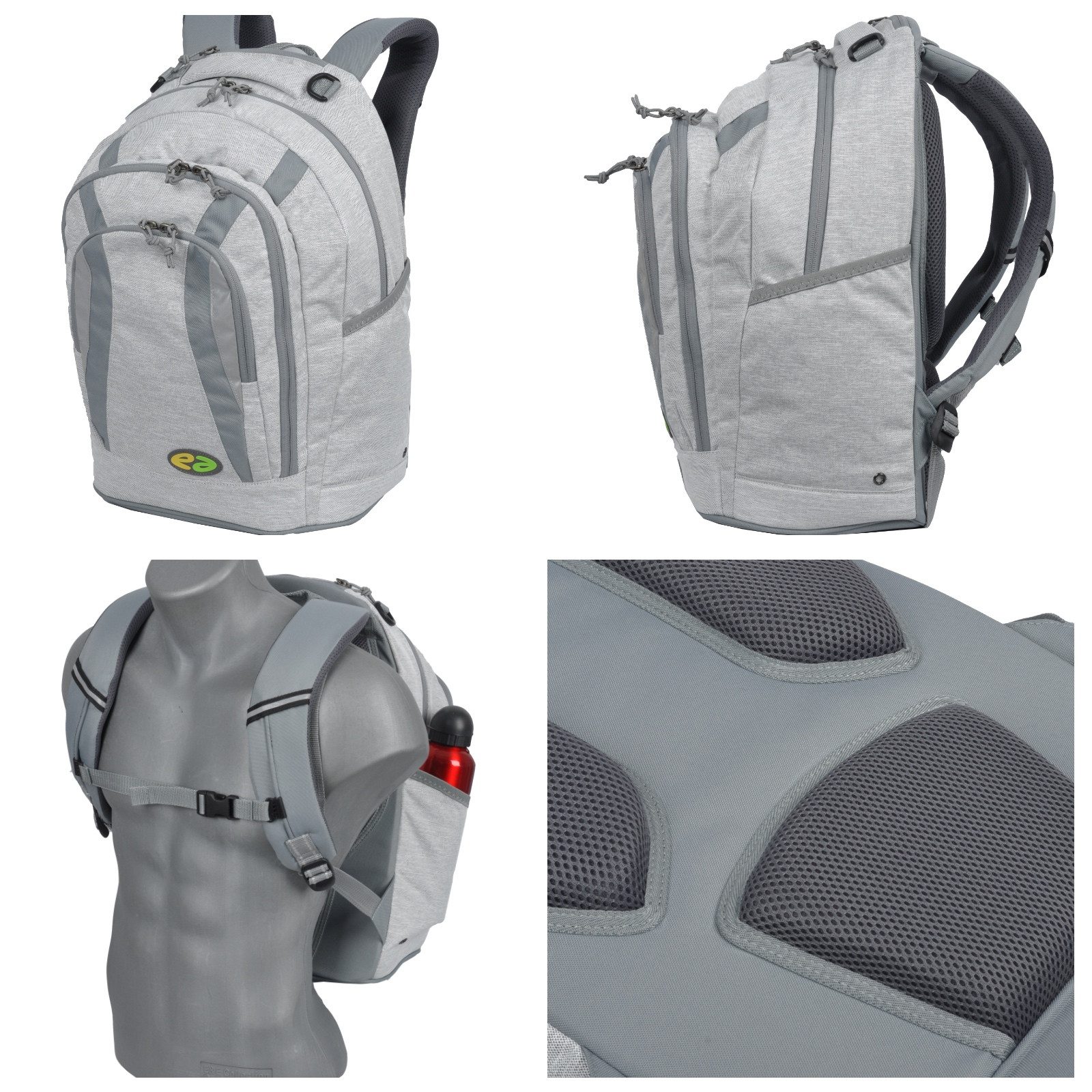 yzea® Schulrucksack Jungen Mädchen ab 3. Klasse Go Bo, Schultasche Schulmappe Rucksack 2 große Fächer mit Brustgurt + Flasche