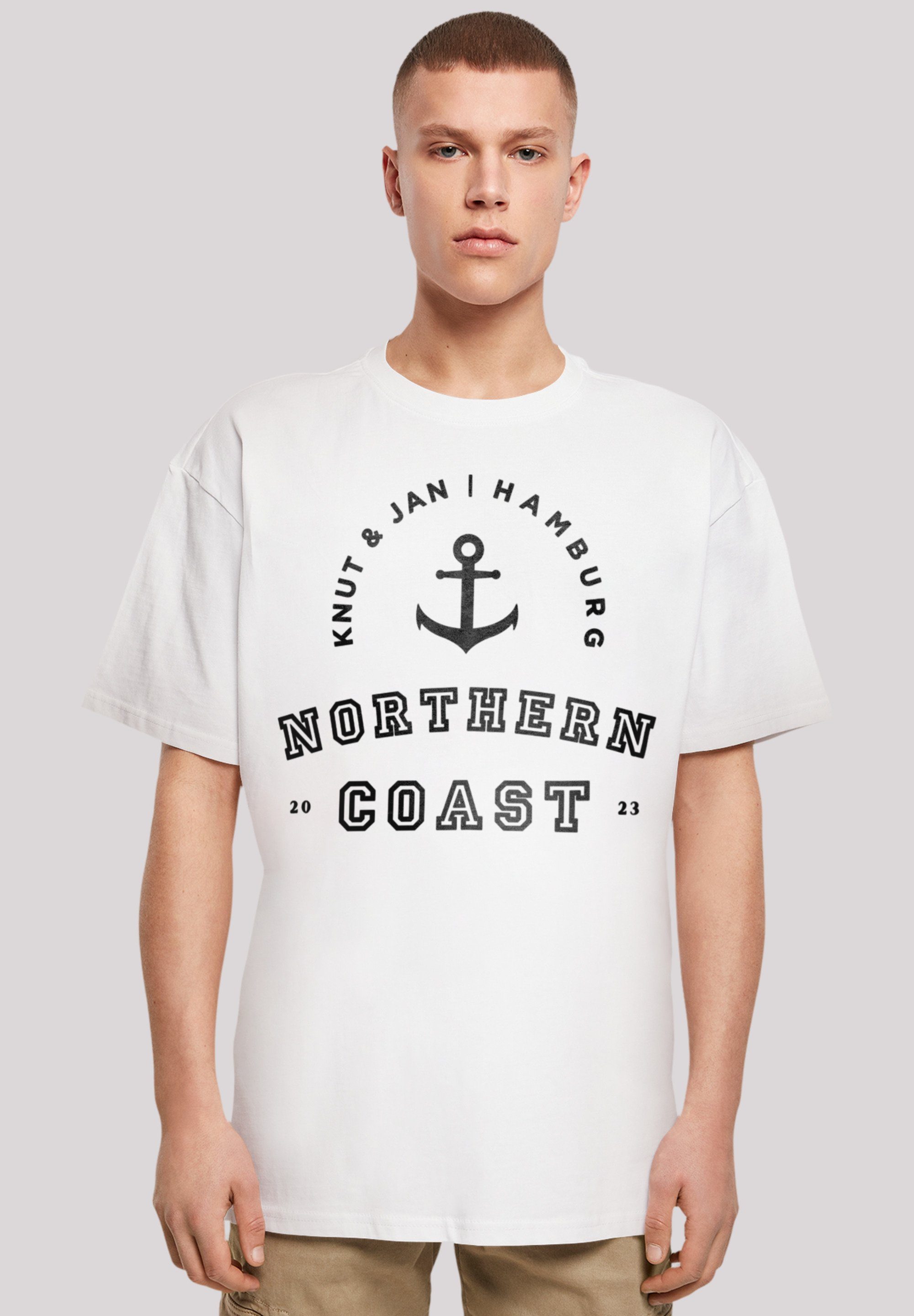 F4NT4STIC T-Shirt Northern Coast Nordsee Knut & Jan Hamburg Print weiß