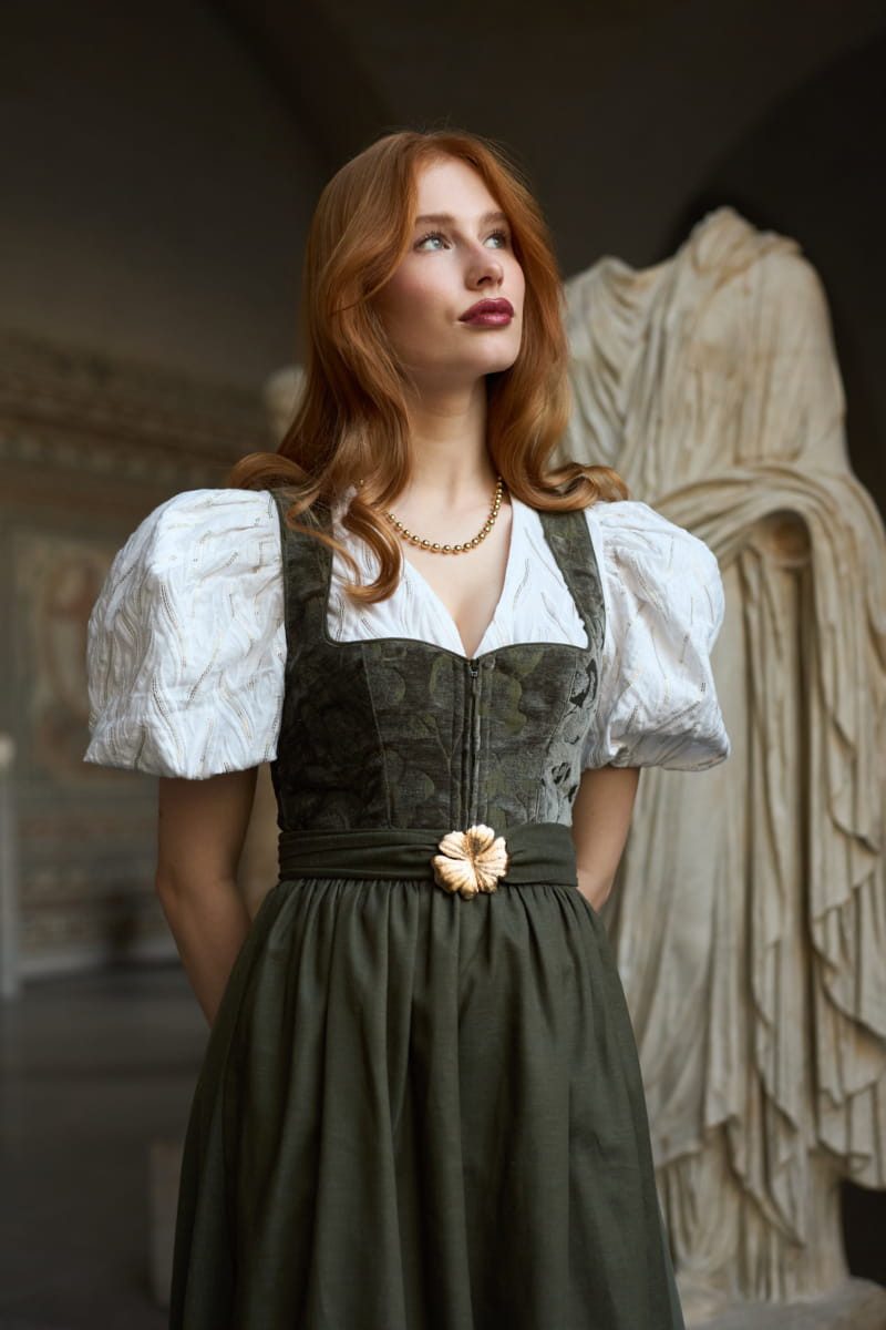 Madame Marie Dirndl Dirndl Velirina 75cm Länge thymian – Bild 2 von 3