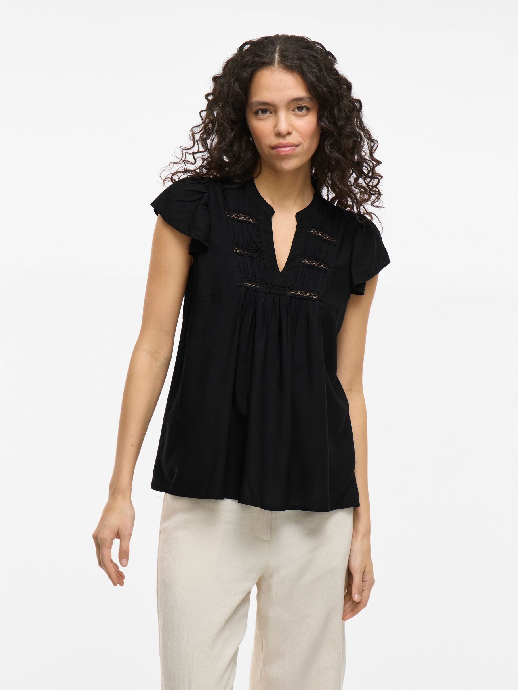 Vila Blusenshirt Elegantes Design mit Rüschen günstig online kaufen