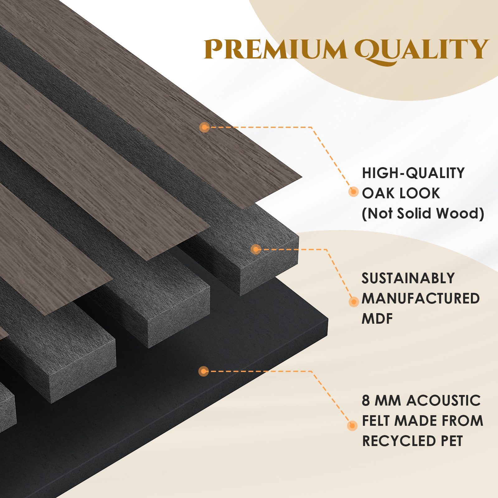 TLGREEN Wandpaneel 3D Akustikpaneele Holz MDF Schalldämpfung, BxL: 60x120 cm, 2,88 qm, (4 Stück Wandpaneele Holzoptik, Wandverkleidung Wandpaneele für effektive – Bild 5 von 5