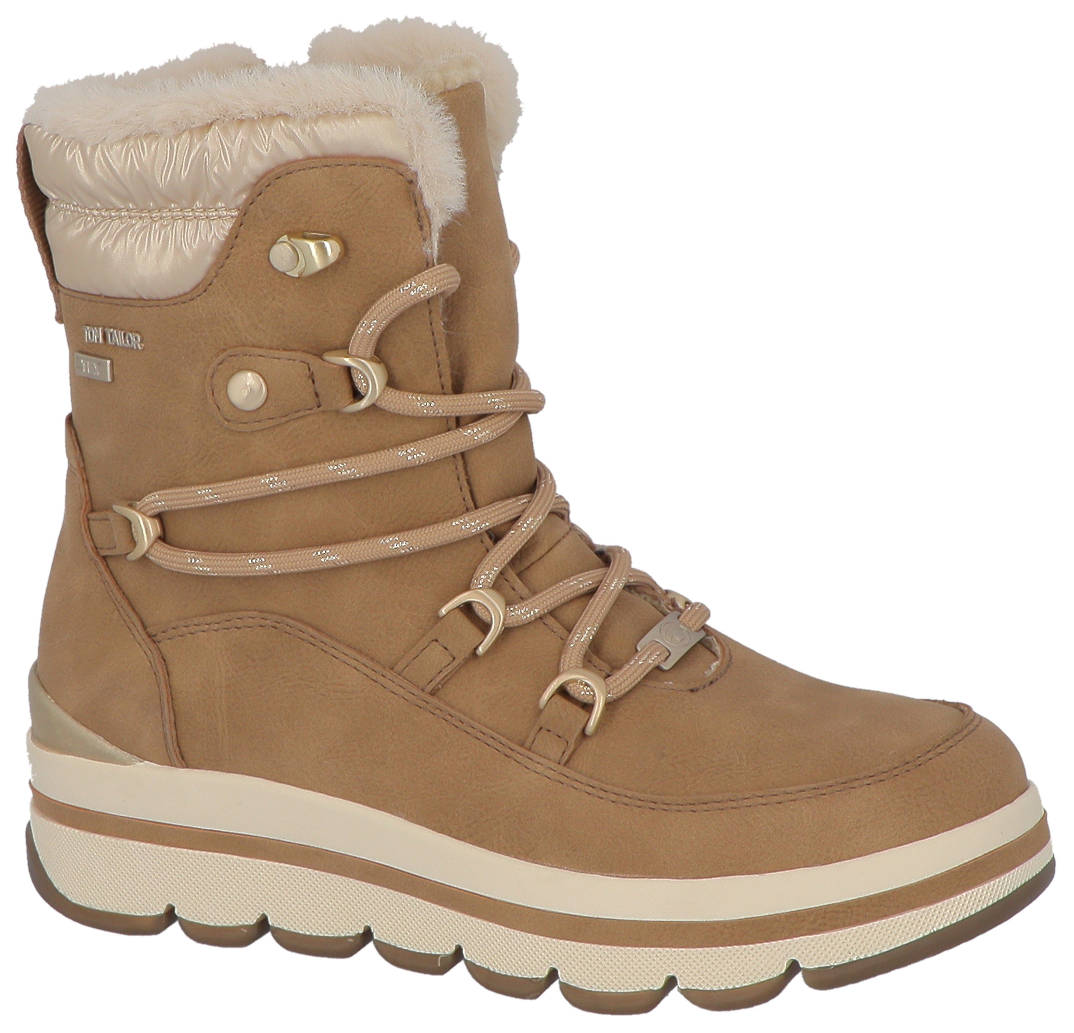 TOM TAILOR Winterboots mit TEX-Ausstattung, Weite G beige