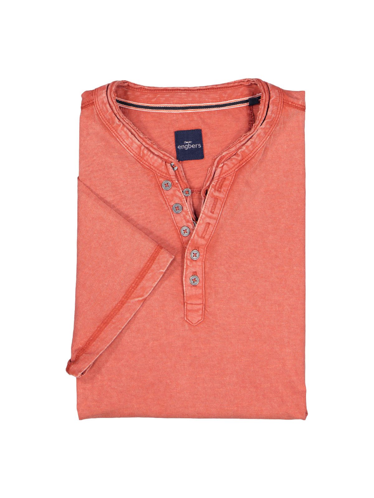 Engbers T-Shirt Herren Henley T-Shirt, Dunkelorange