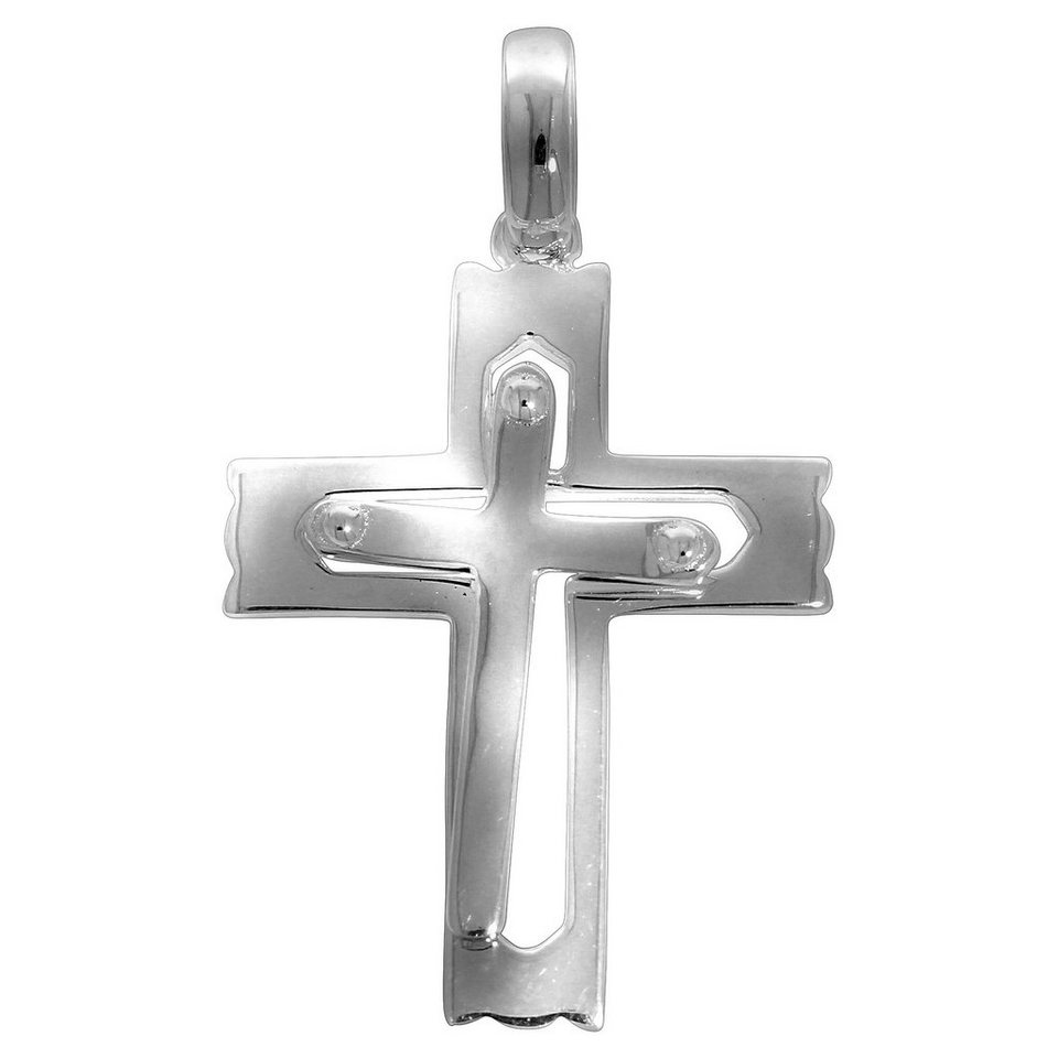 Vivance Kettenanhänger 925/- Sterling Silber rhod. Kreuz, Eleganter Kreuz- Anhänger aus 925/- Sterling Silber